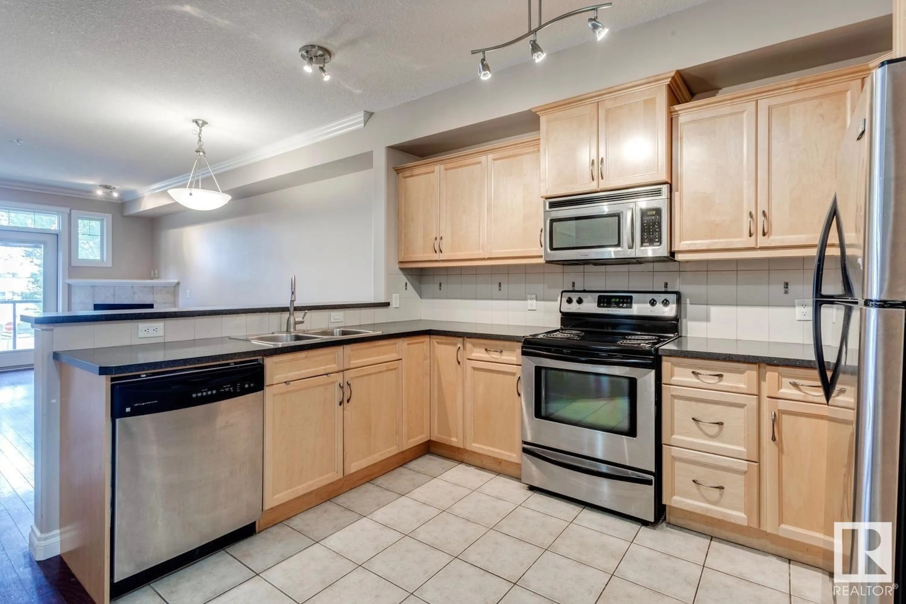 Standard kitchen, ceramic/tile floor for #212 - 12408 15 AV, Edmonton Alberta T6W1X2