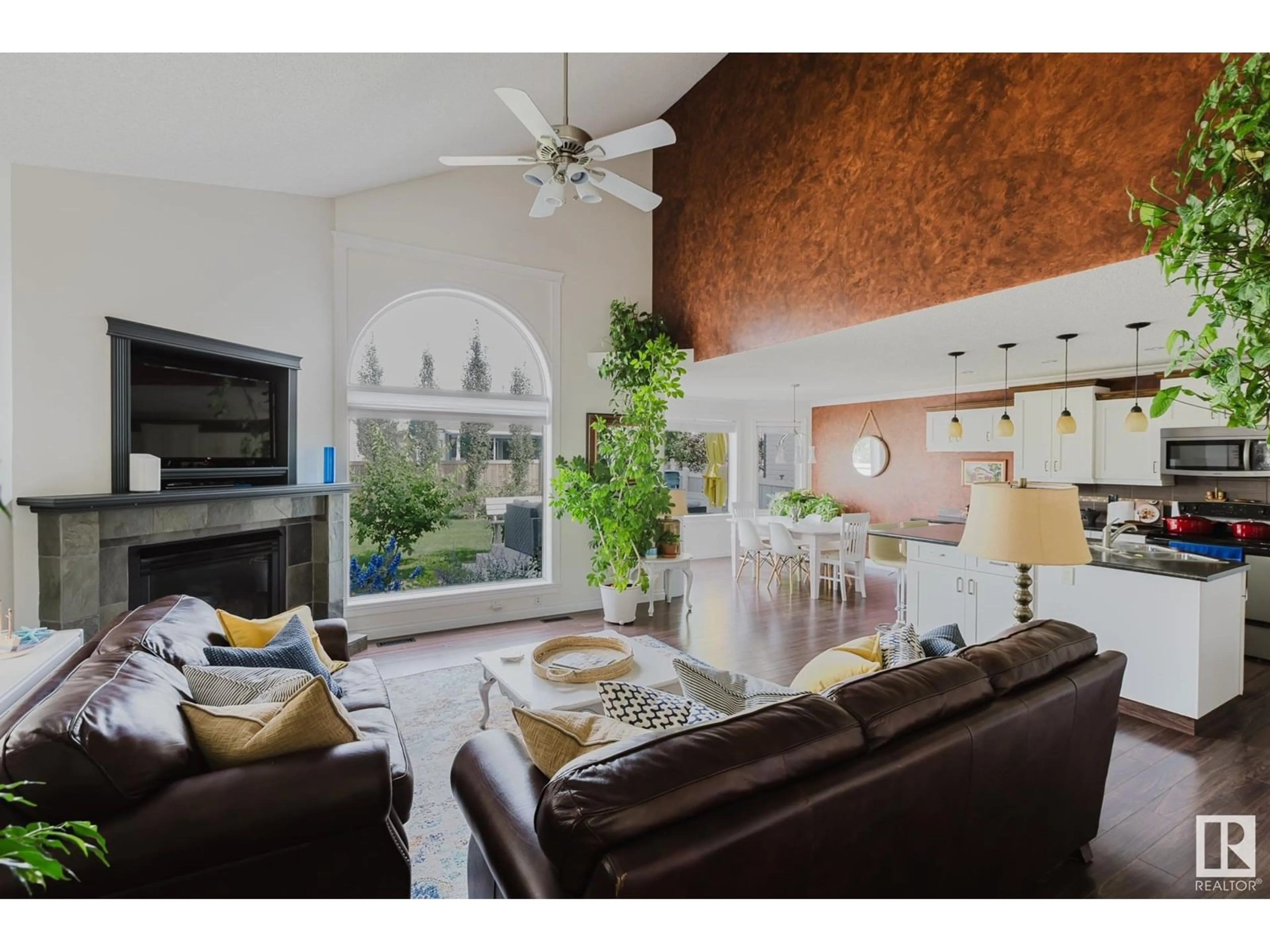 Living room with furniture, ceramic/tile floor for NW - 829 116A ST, Edmonton Alberta T6J6Z8