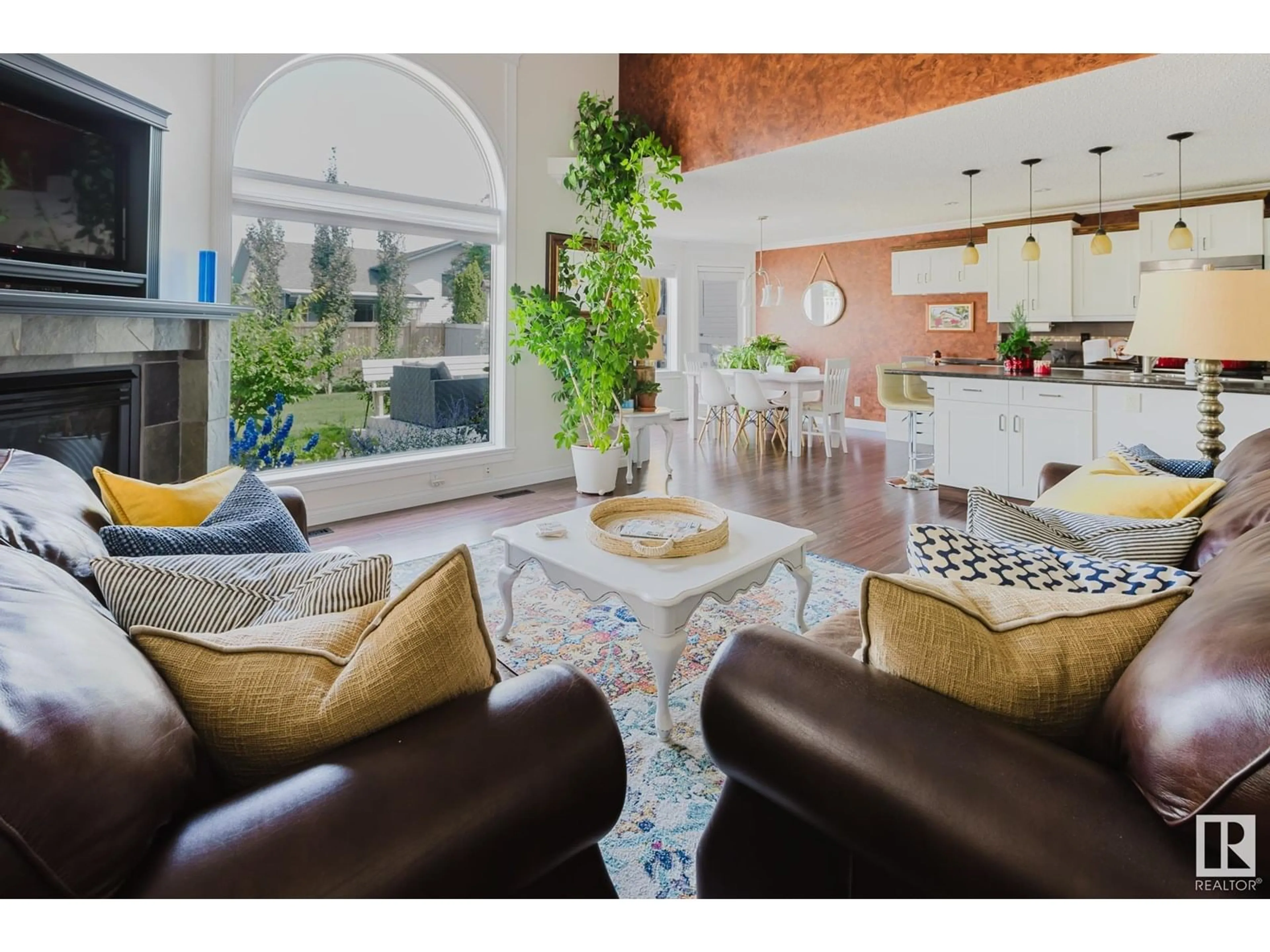 Living room with furniture, ceramic/tile floor for NW - 829 116A ST, Edmonton Alberta T6J6Z8