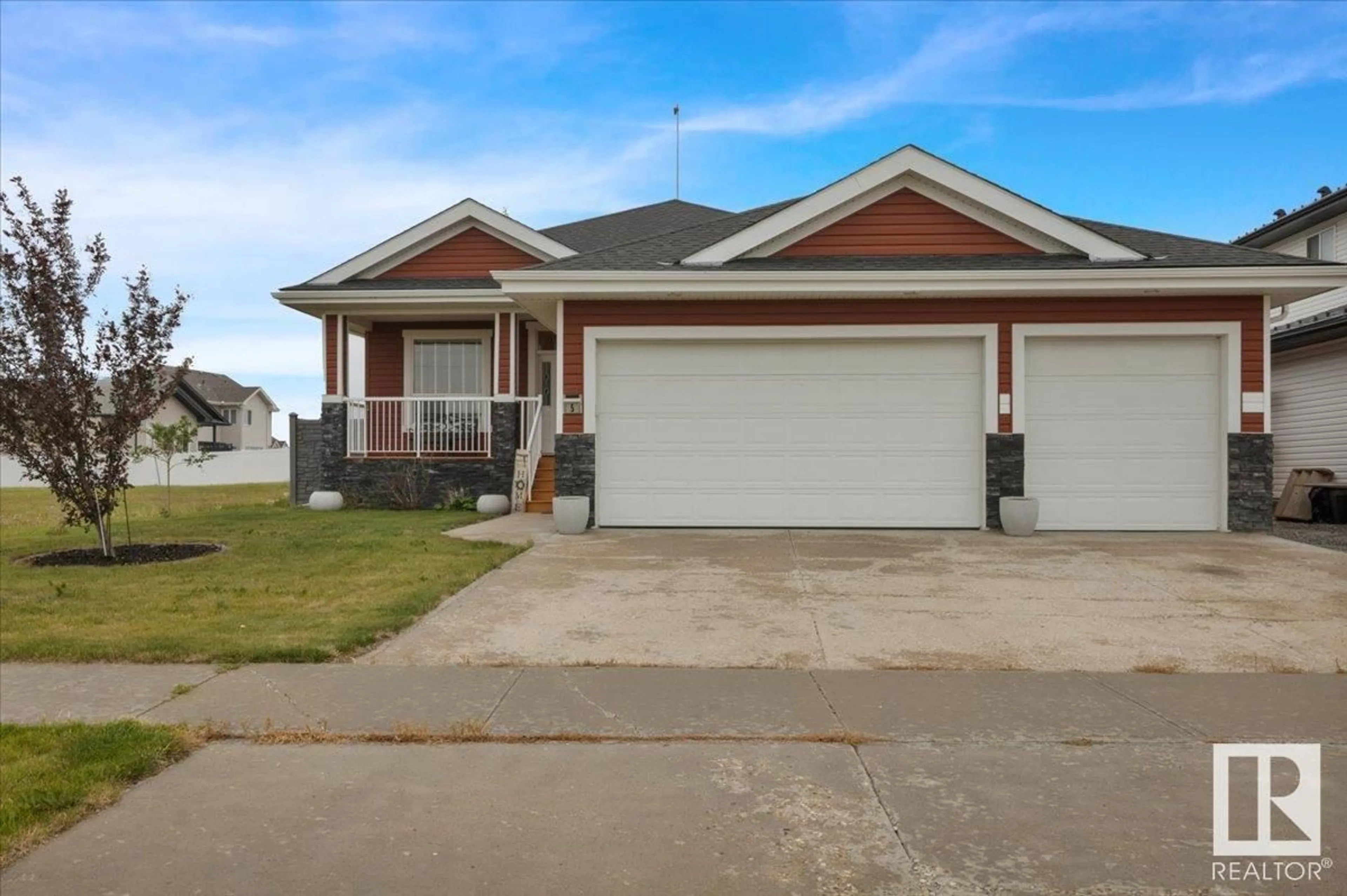 Home with vinyl exterior material, street for 5 WHITETAIL RD, Mundare Alberta T0B3H0