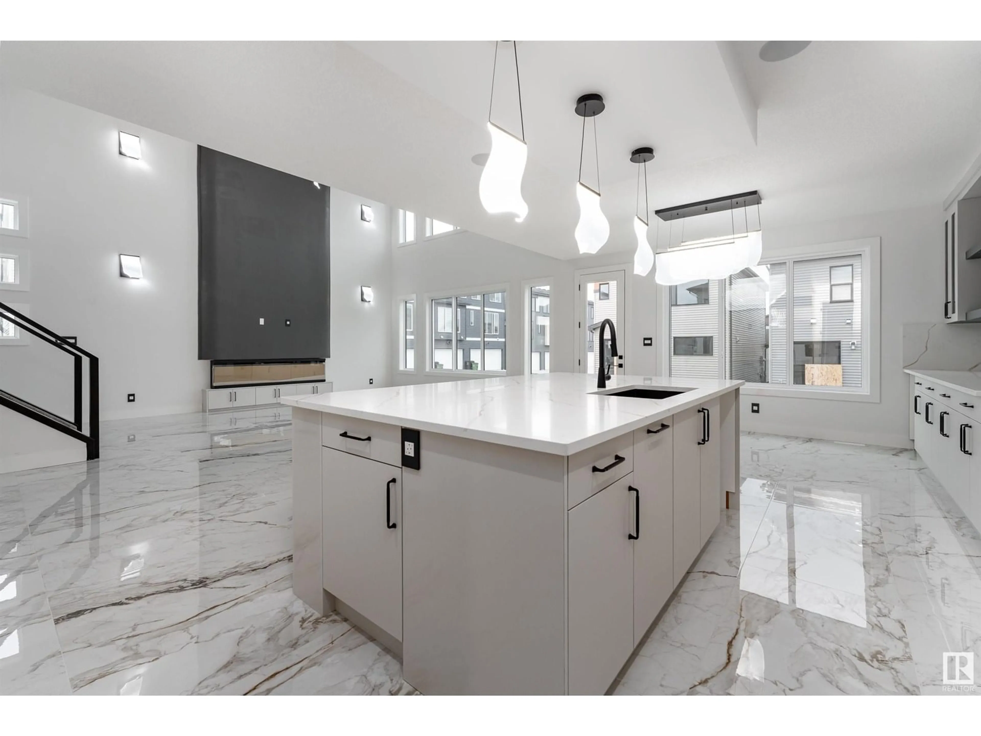 Contemporary kitchen, ceramic/tile floor for 7010 KIVIAQ CR, Edmonton Alberta T6W1A5