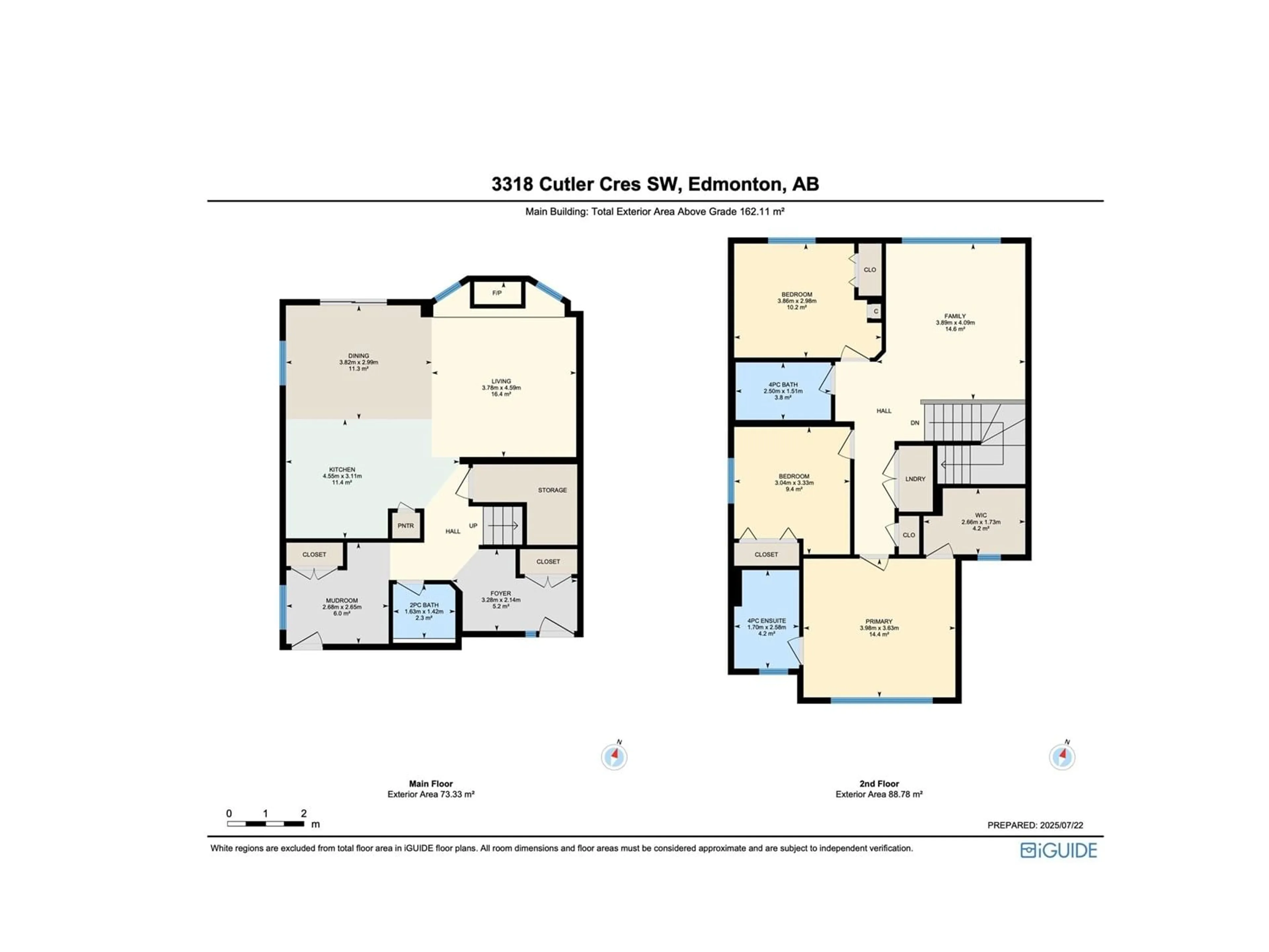 Floor plan for 3318 CUTLER CR, Edmonton Alberta T6W2N4