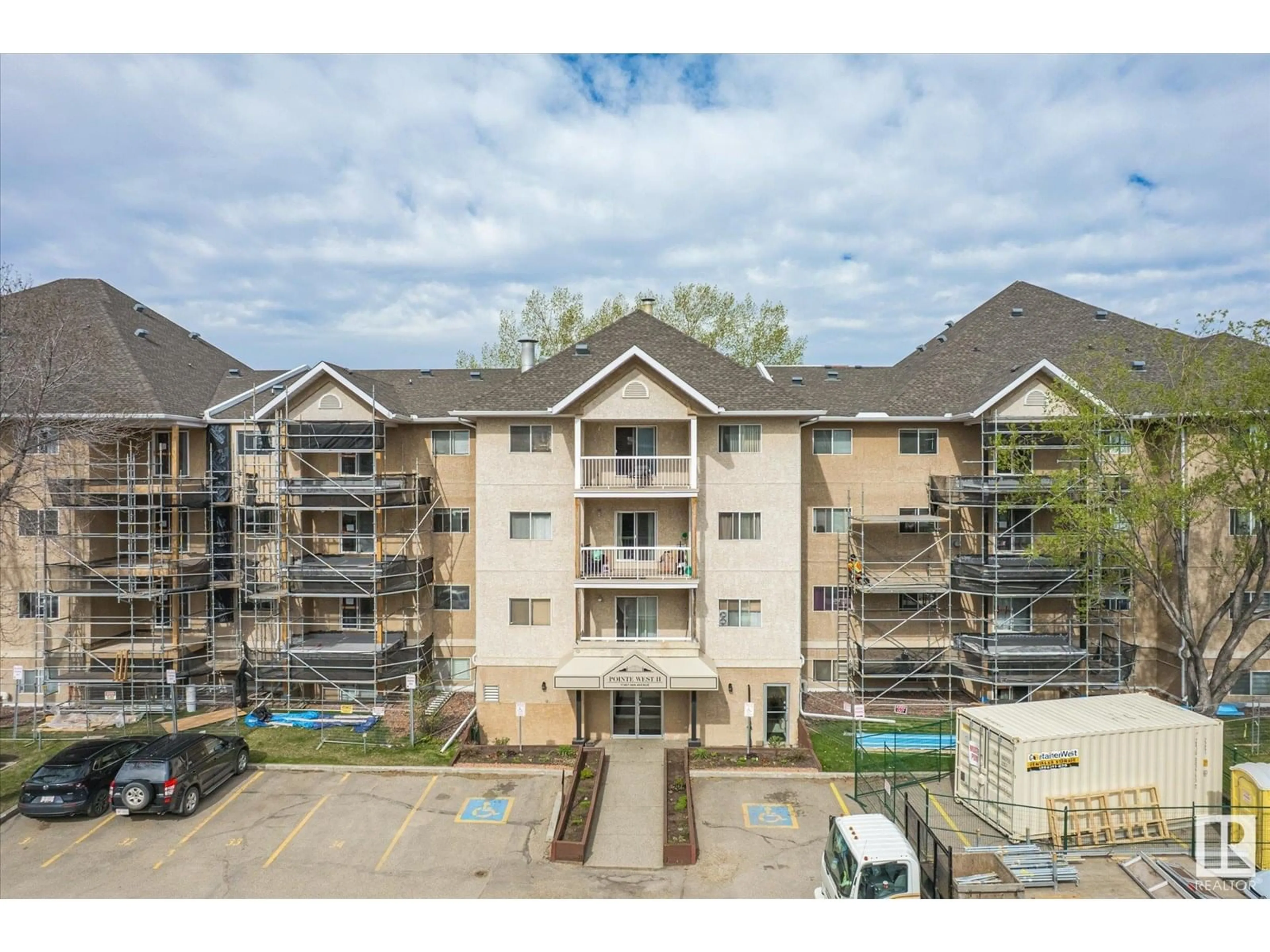 A pic from outside/outdoor area/front of a property/back of a property/a pic from drone, unknown for #307 - 17467 98A AV, Edmonton Alberta T5T6E9