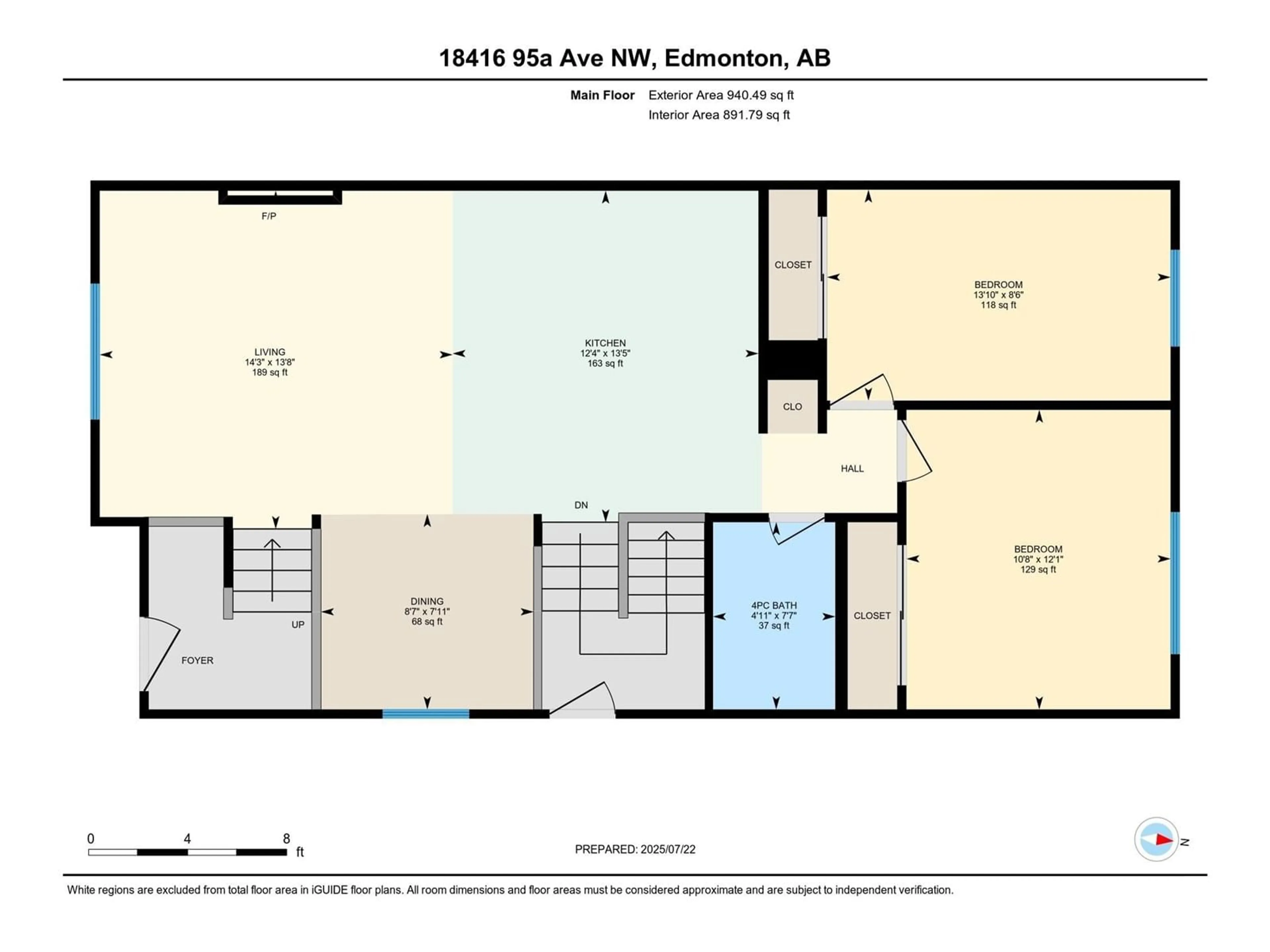 Floor plan for 18416 95A AV, Edmonton Alberta T5T3V8