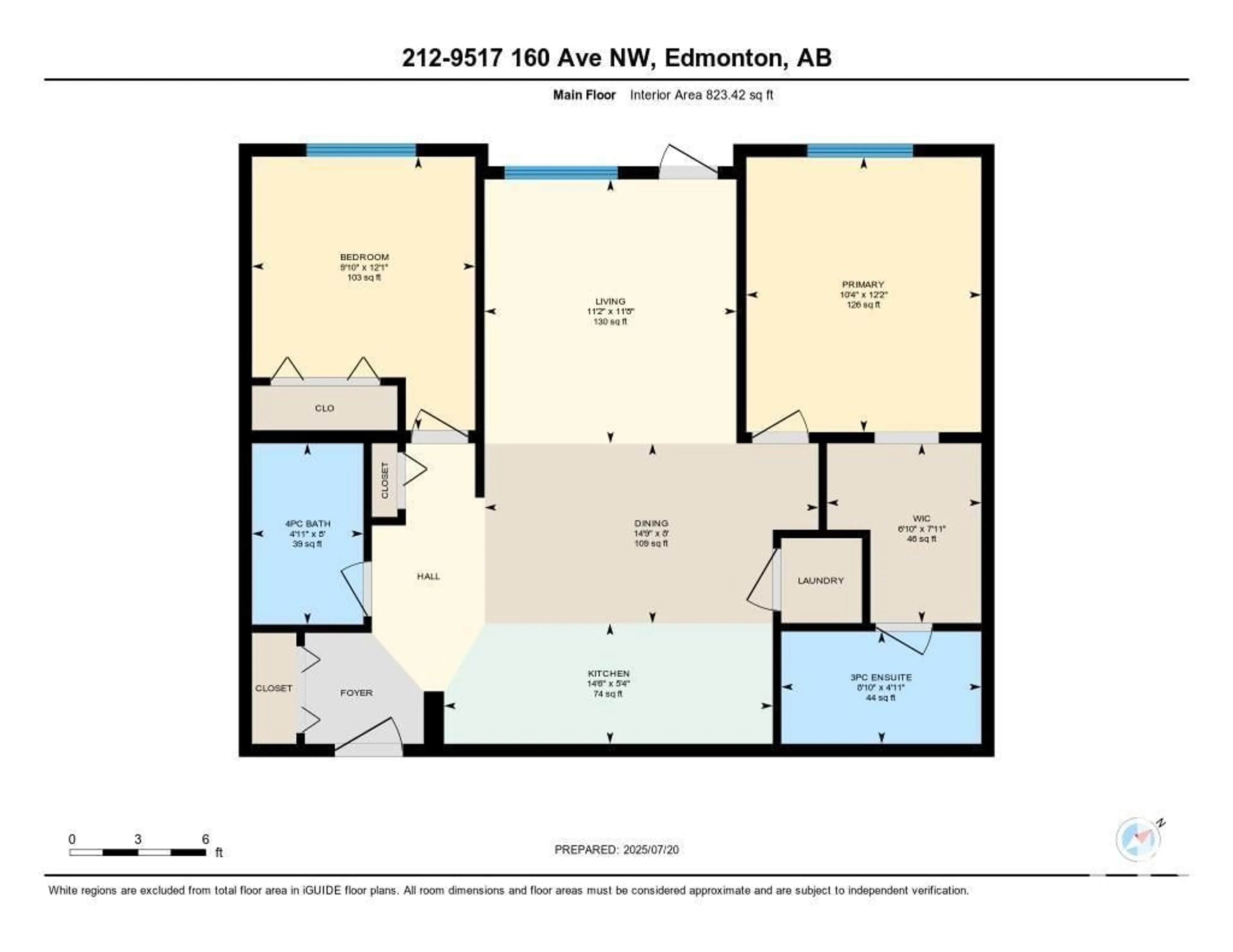 Floor plan for #212 - 9517 160 AV, Edmonton Alberta T5Z0N1