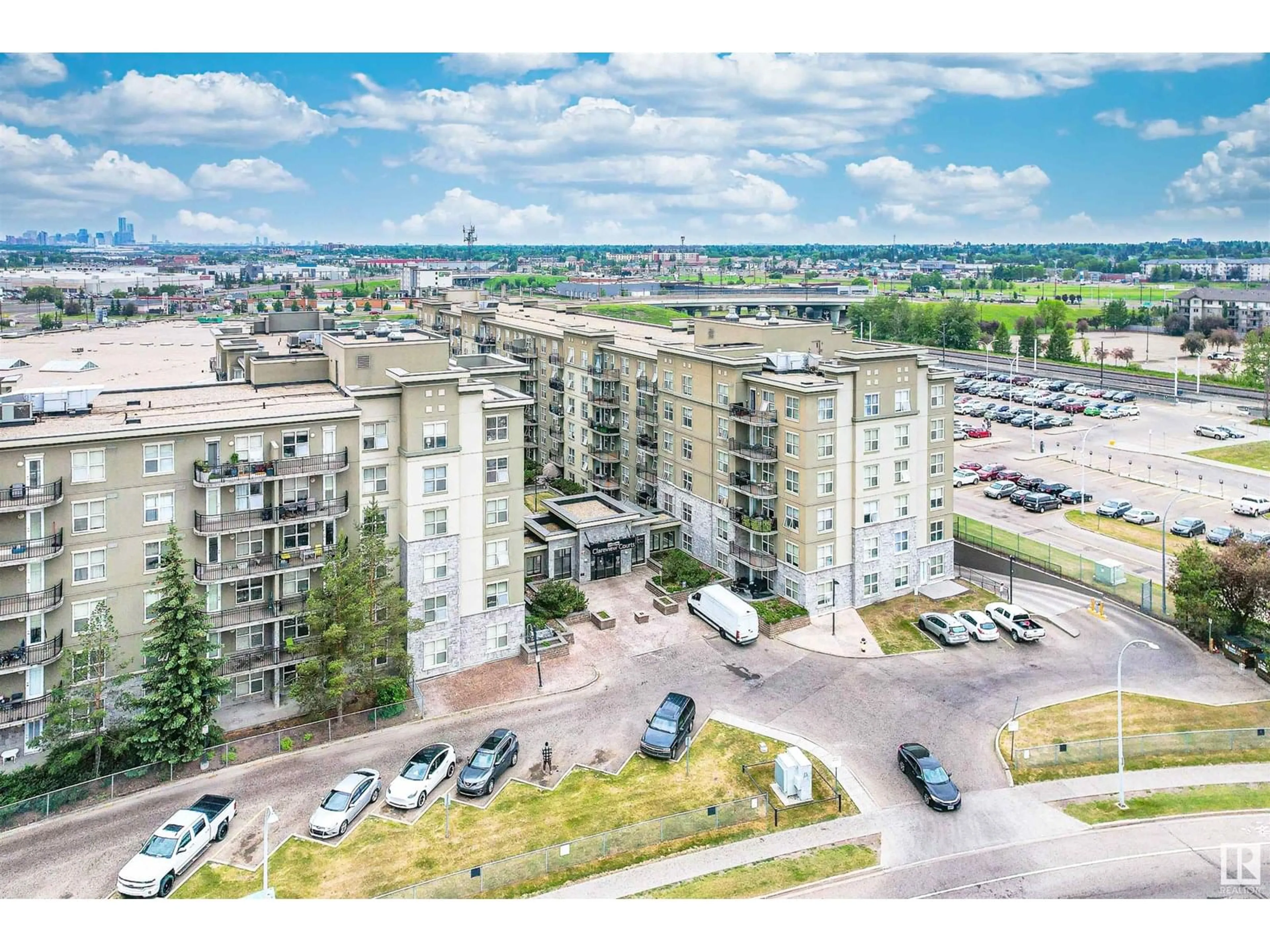 A pic from outside/outdoor area/front of a property/back of a property/a pic from drone, city buildings view from balcony for #204 - 4245 139 AV, Edmonton Alberta T5Y3E8