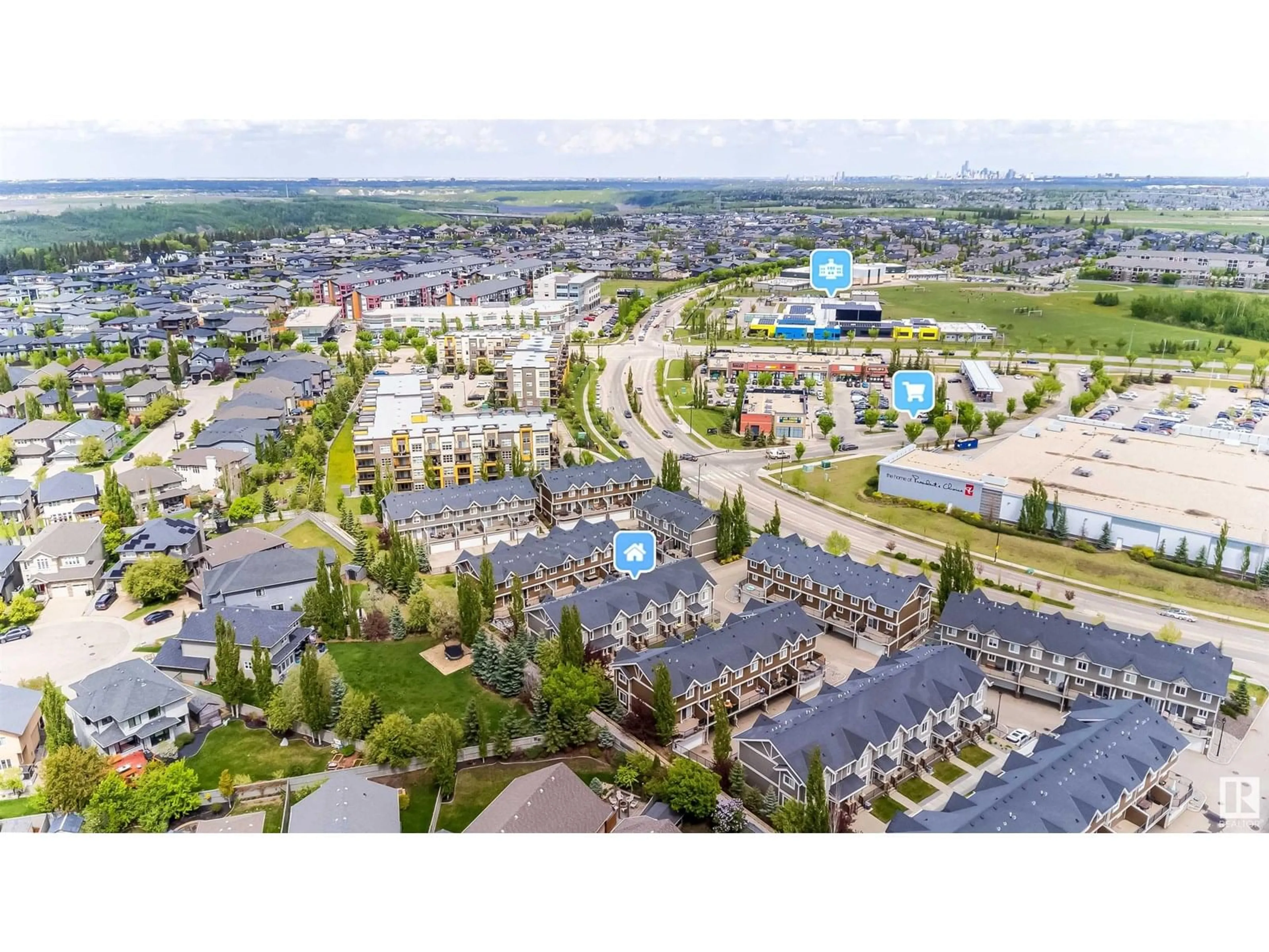 A pic from outside/outdoor area/front of a property/back of a property/a pic from drone, unknown for 1150 - 20 WINDERMERE WY, Edmonton Alberta T6W2B6