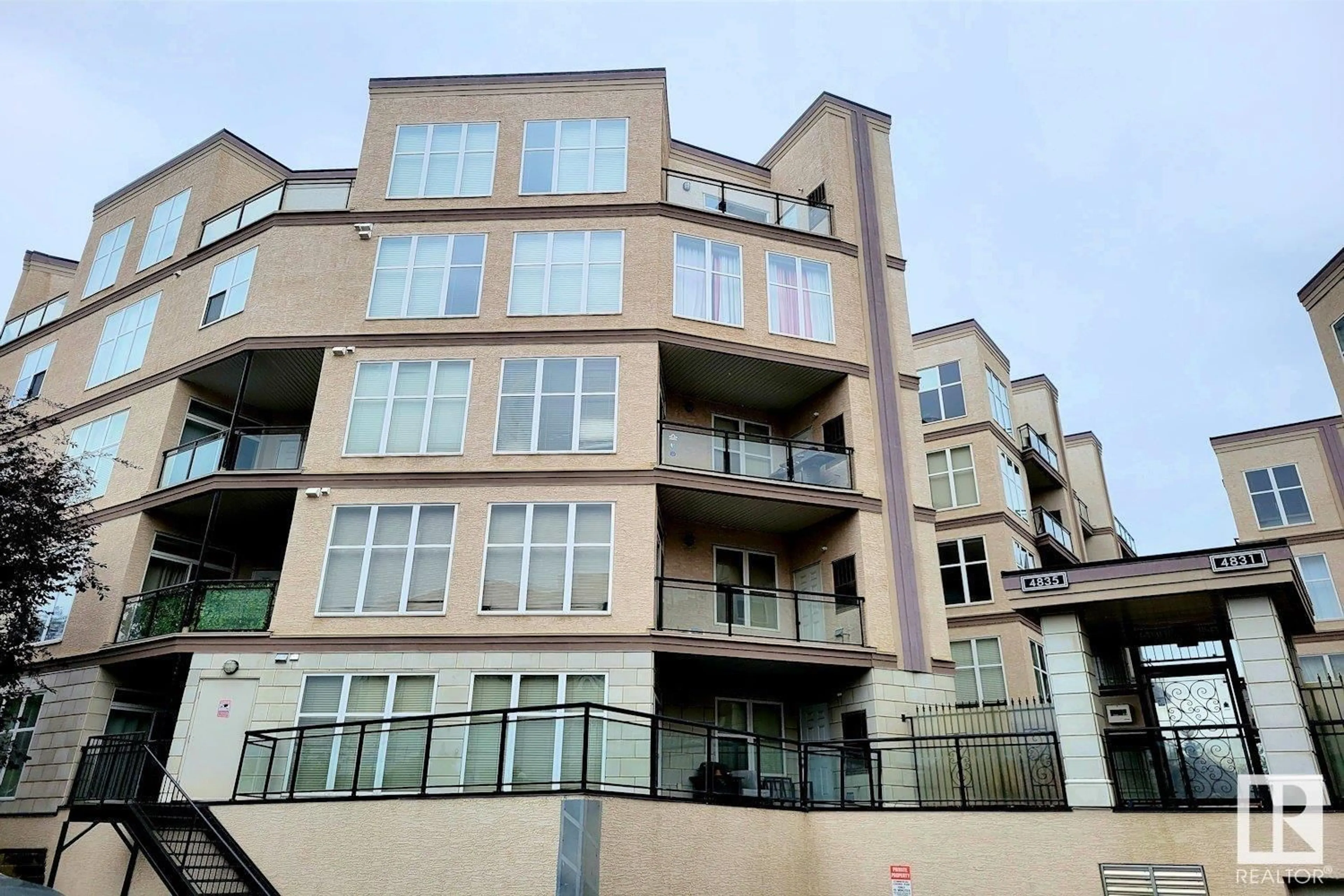 Balcony in the apartment, building for #102 - 4835 104A ST, Edmonton Alberta T6H0R5