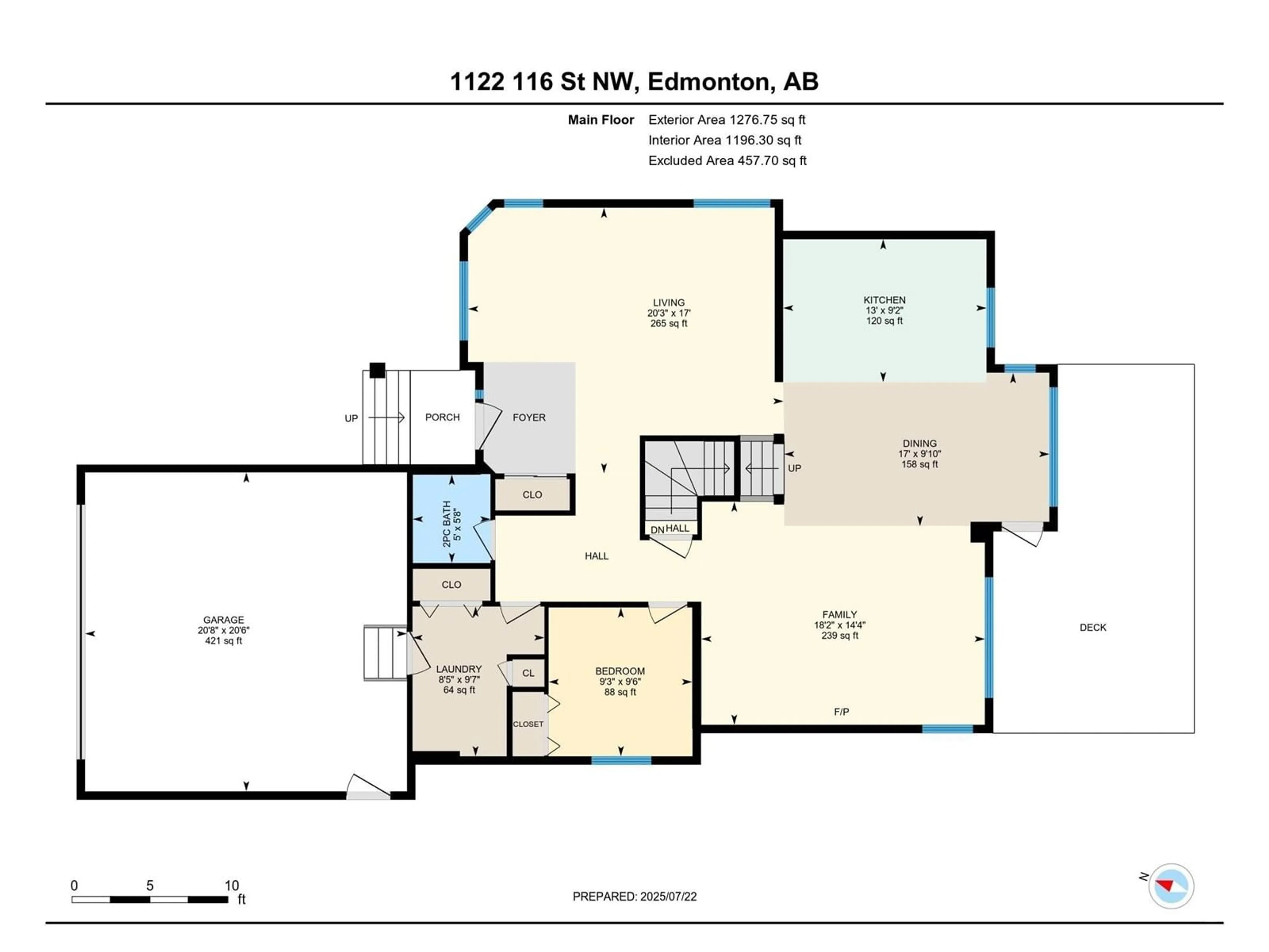 Floor plan for NW - 1122 116 ST, Edmonton Alberta T6J6X5