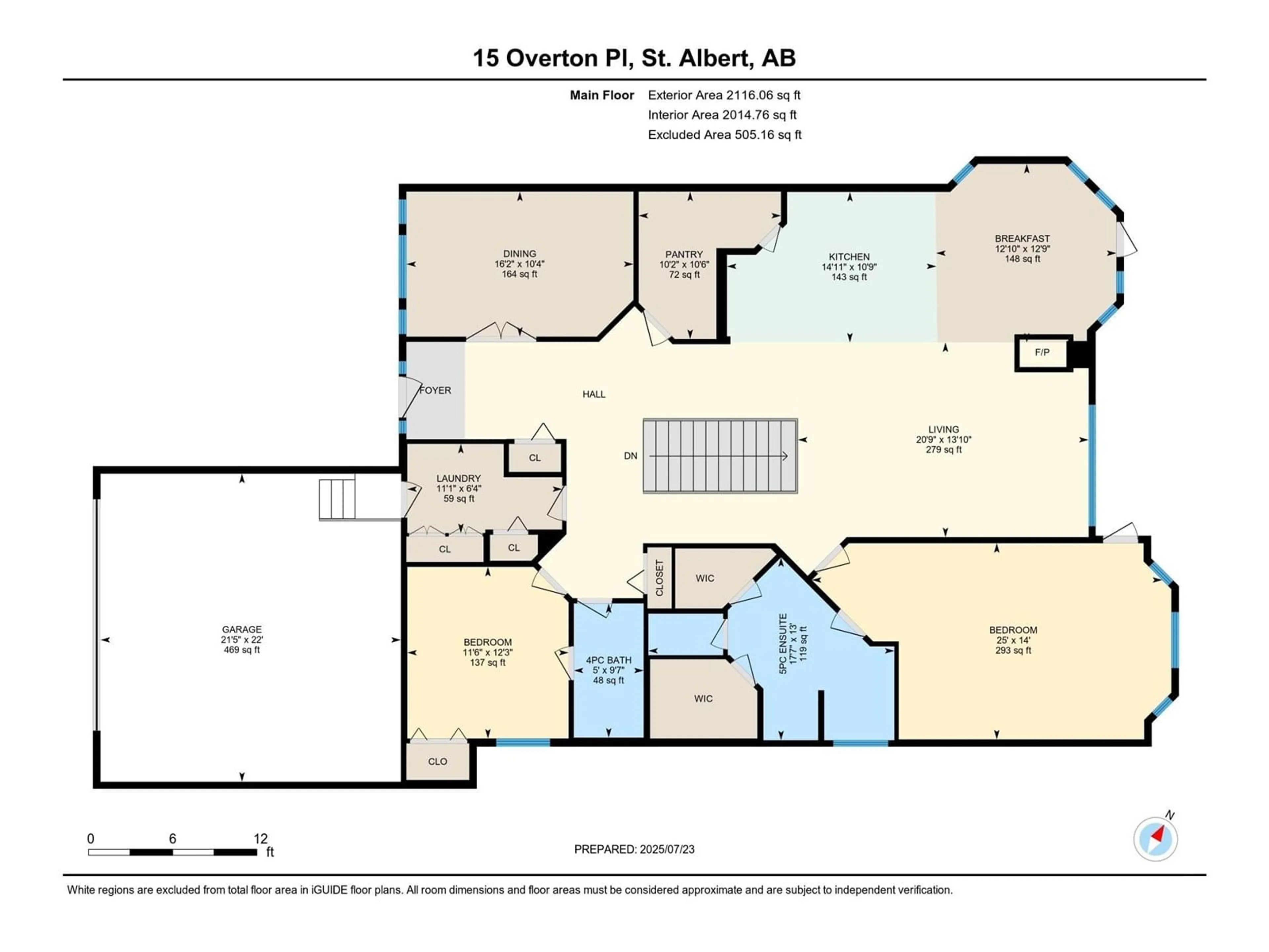 Floor plan for 15 OVERTON PL, St. Albert Alberta T8N6W9