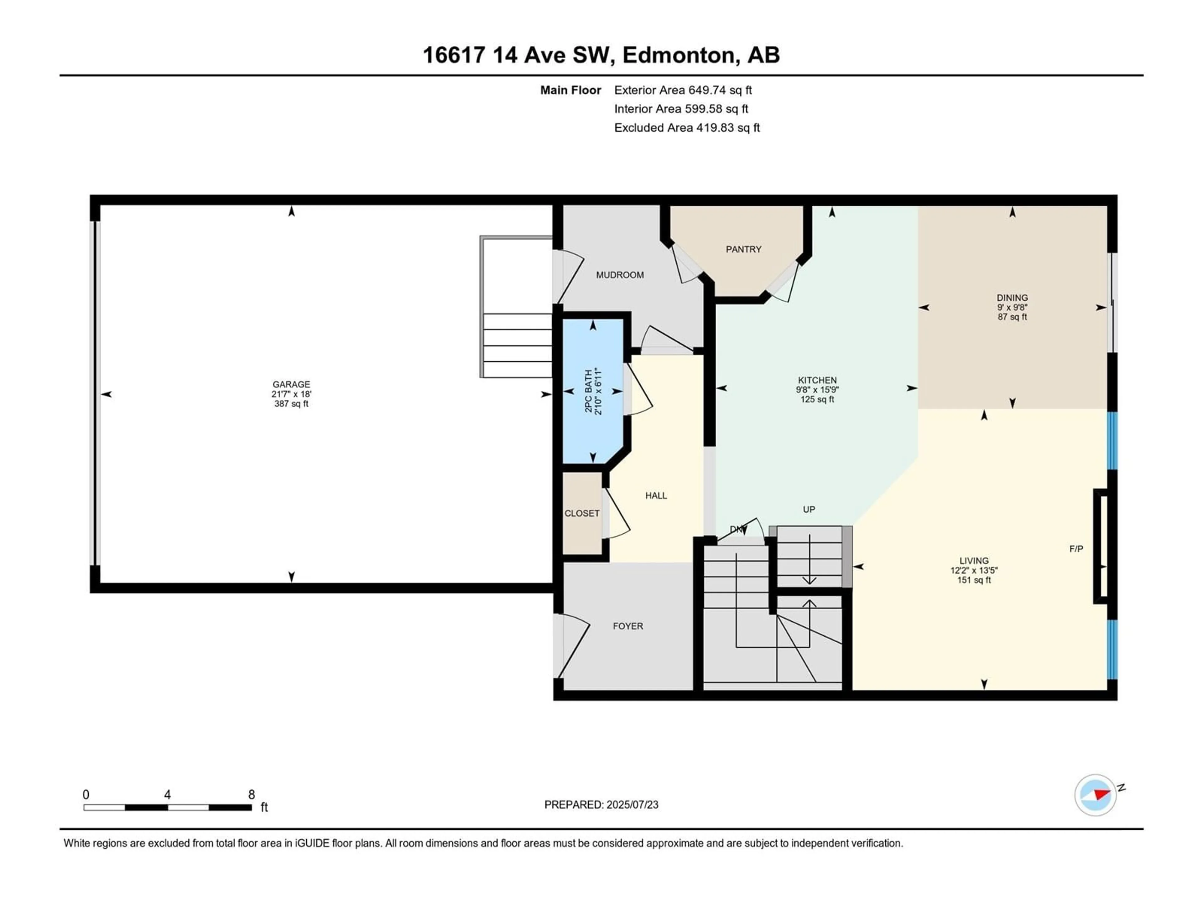 Floor plan for 16617 14 AV SW, Edmonton Alberta T6W3C3