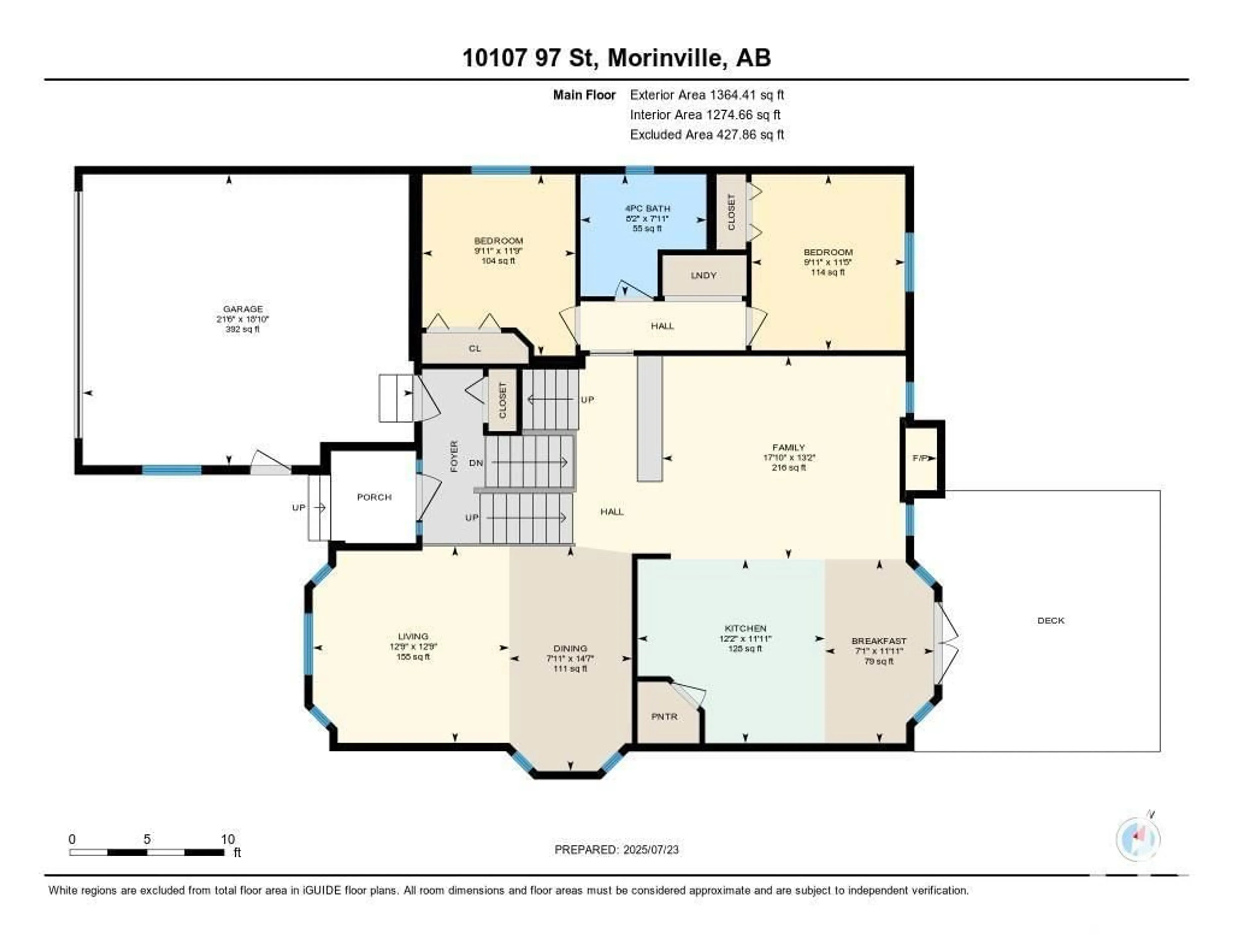 Floor plan for 10107 97 ST, Morinville Alberta T8R0C8