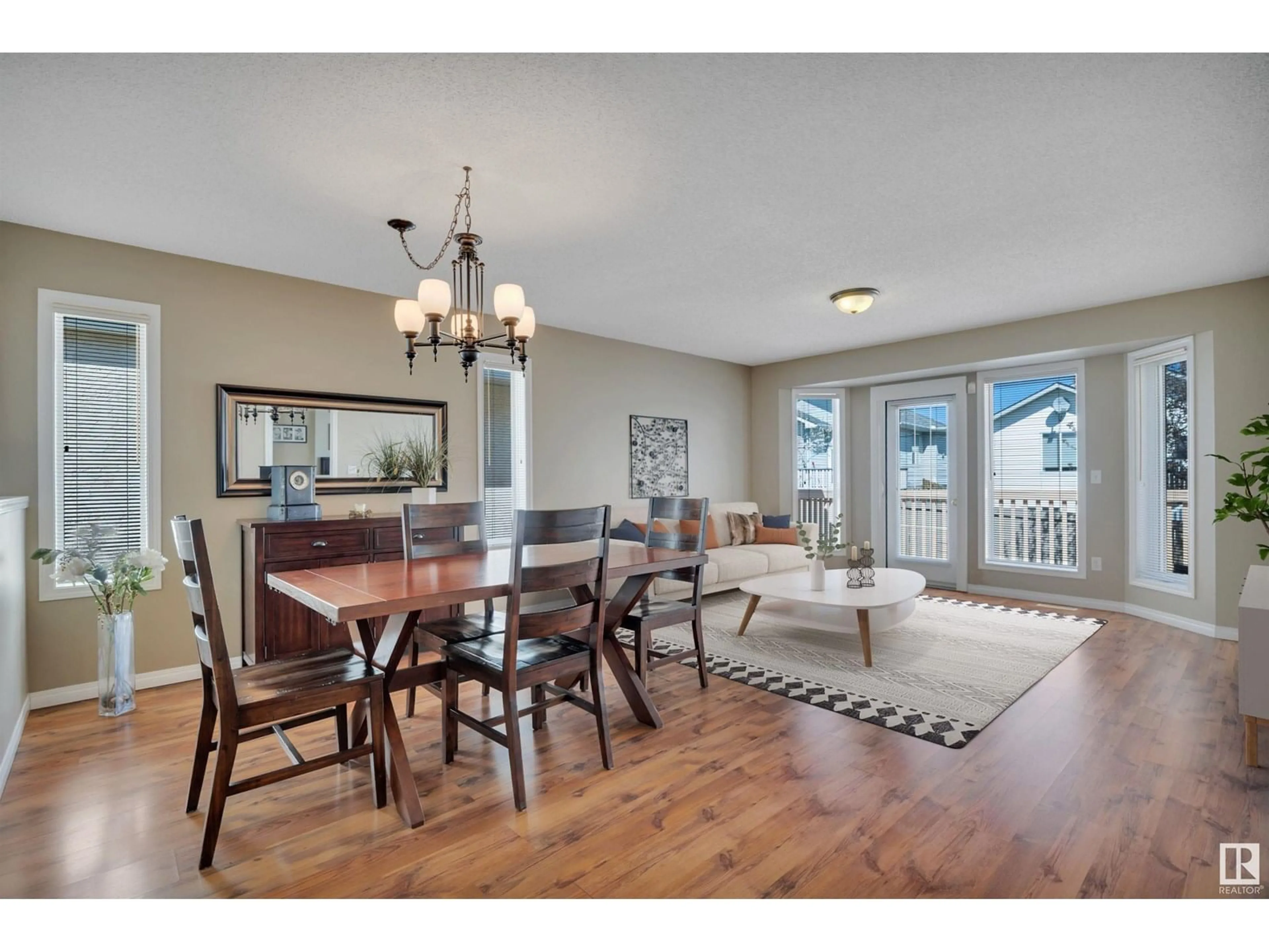 Dining room, wood/laminate floor for 43 14428 MILLER BV, Edmonton Alberta T5Y2Y6