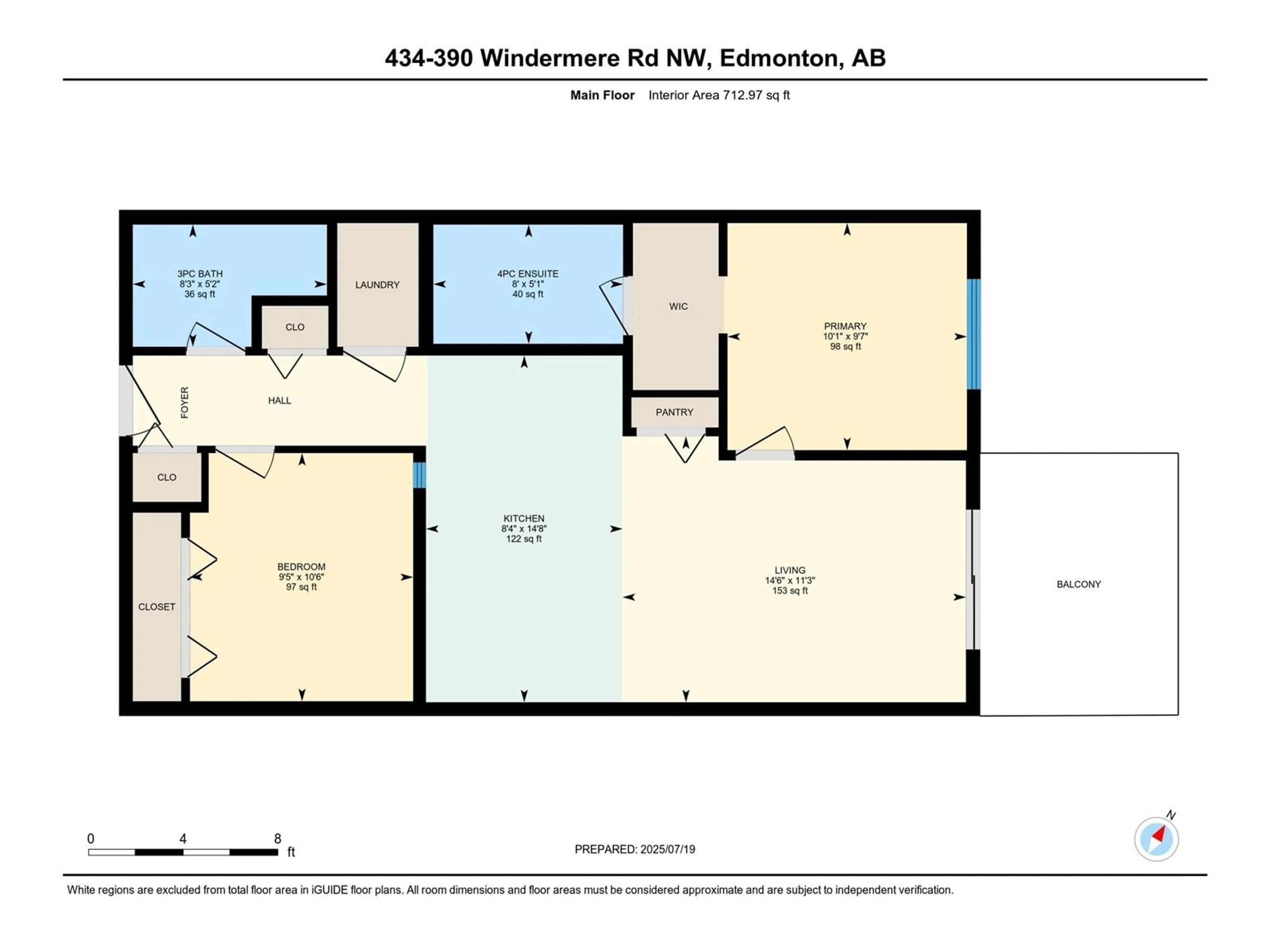 Floor plan for 390 - 434 WINDERMERE RD, Edmonton Alberta T6W0R1