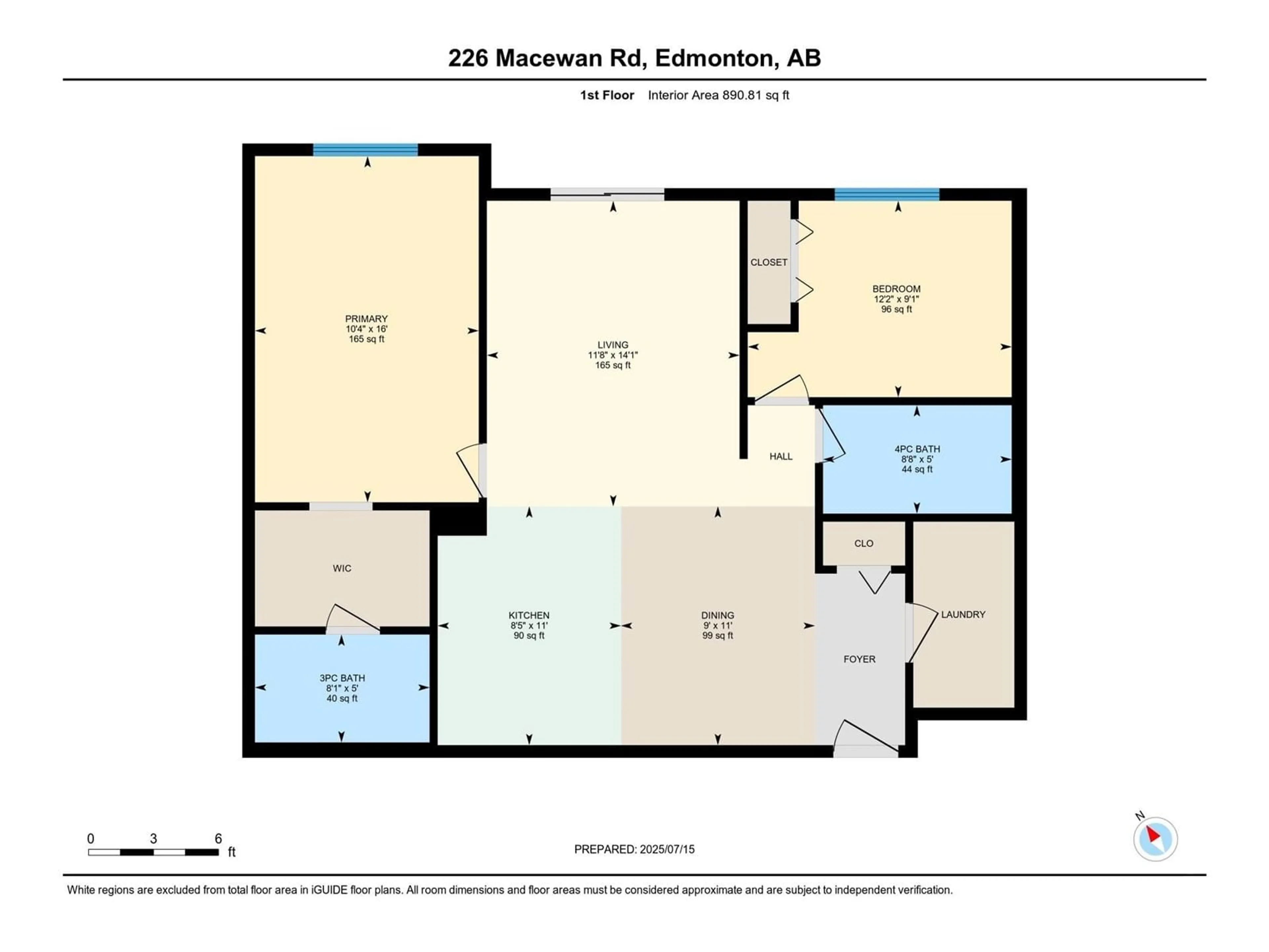 Floor plan for 226 - 117 MACEWAN ROAD SW, Edmonton Alberta T6W0C5