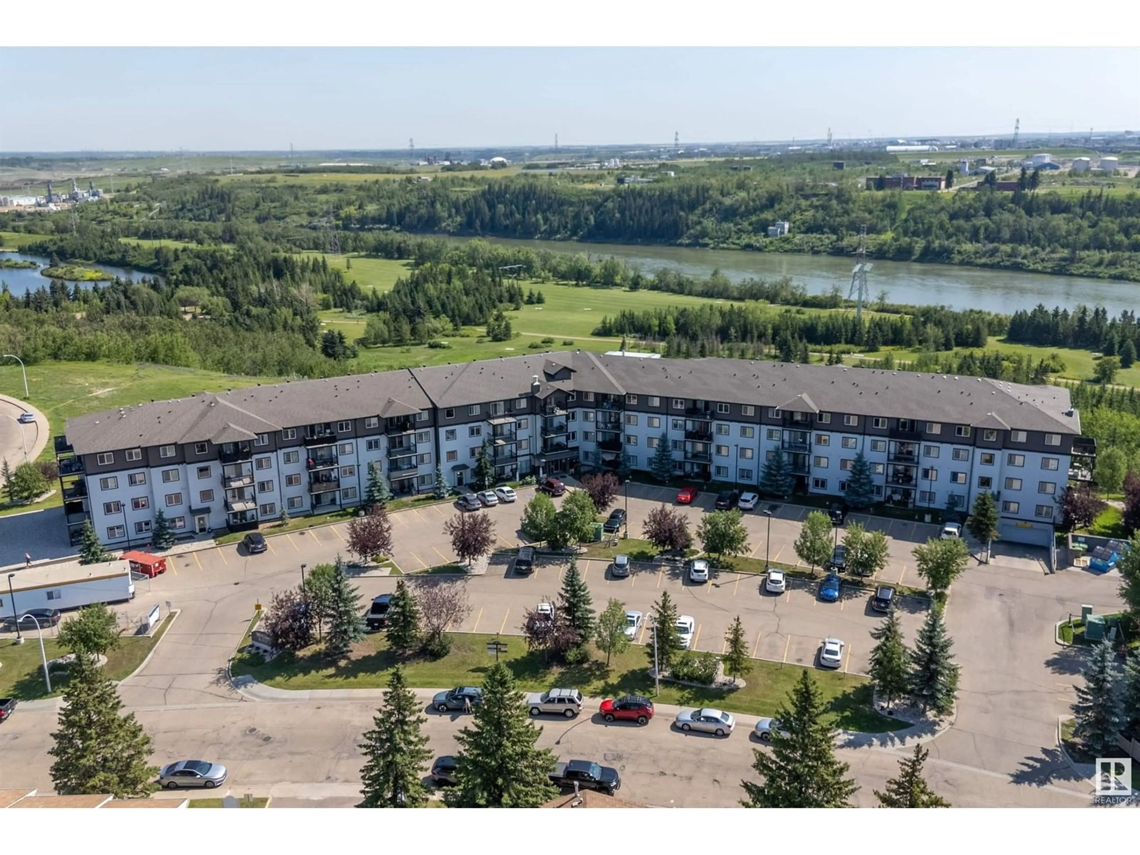 A pic from outside/outdoor area/front of a property/back of a property/a pic from drone, water/lake/river/ocean view for 259 - 1196 HYNDMAN RD, Edmonton Alberta T5A0X8