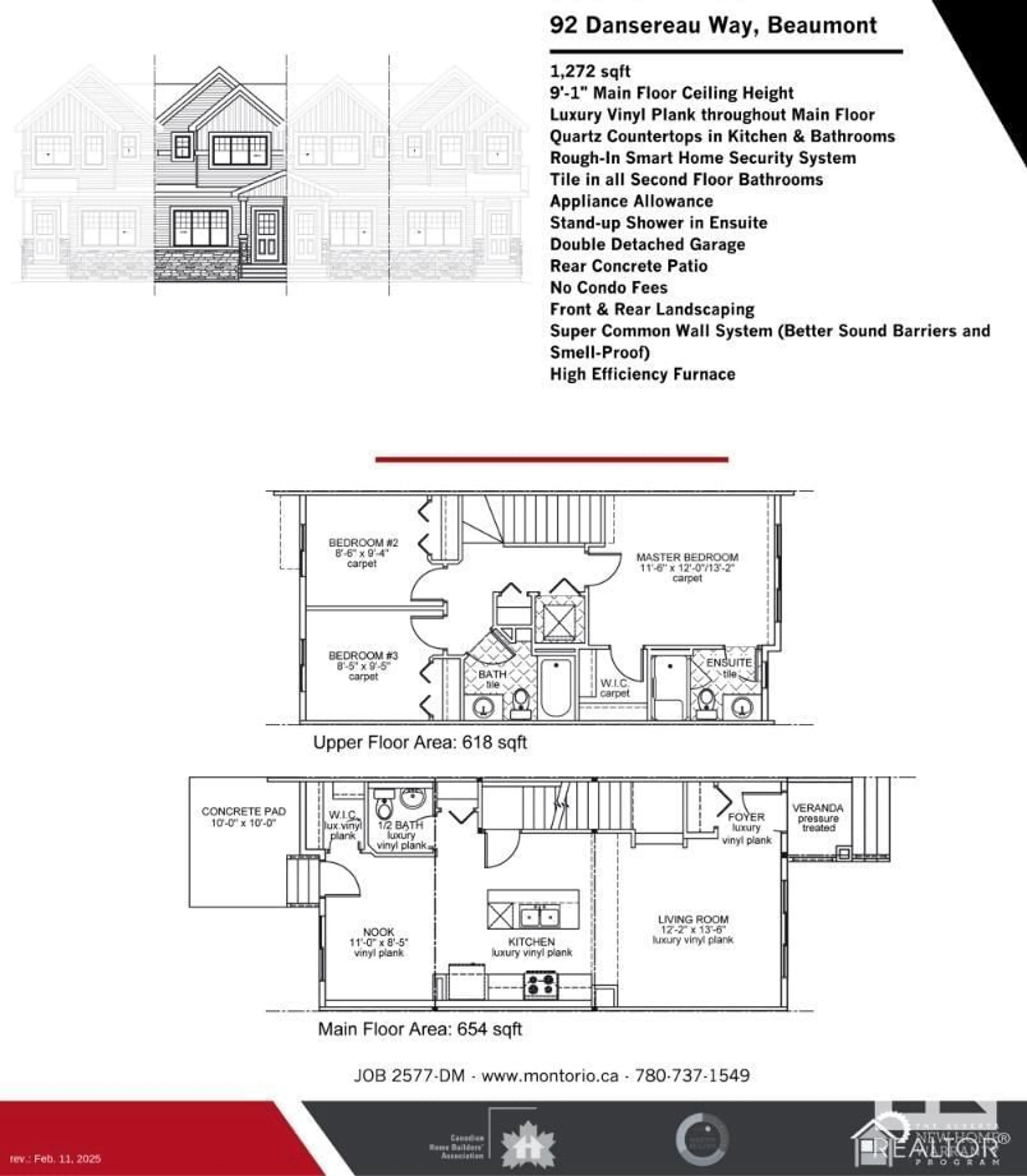 Floor plan for 92 DANSEREAU WY, Beaumont Alberta T4X3E2
