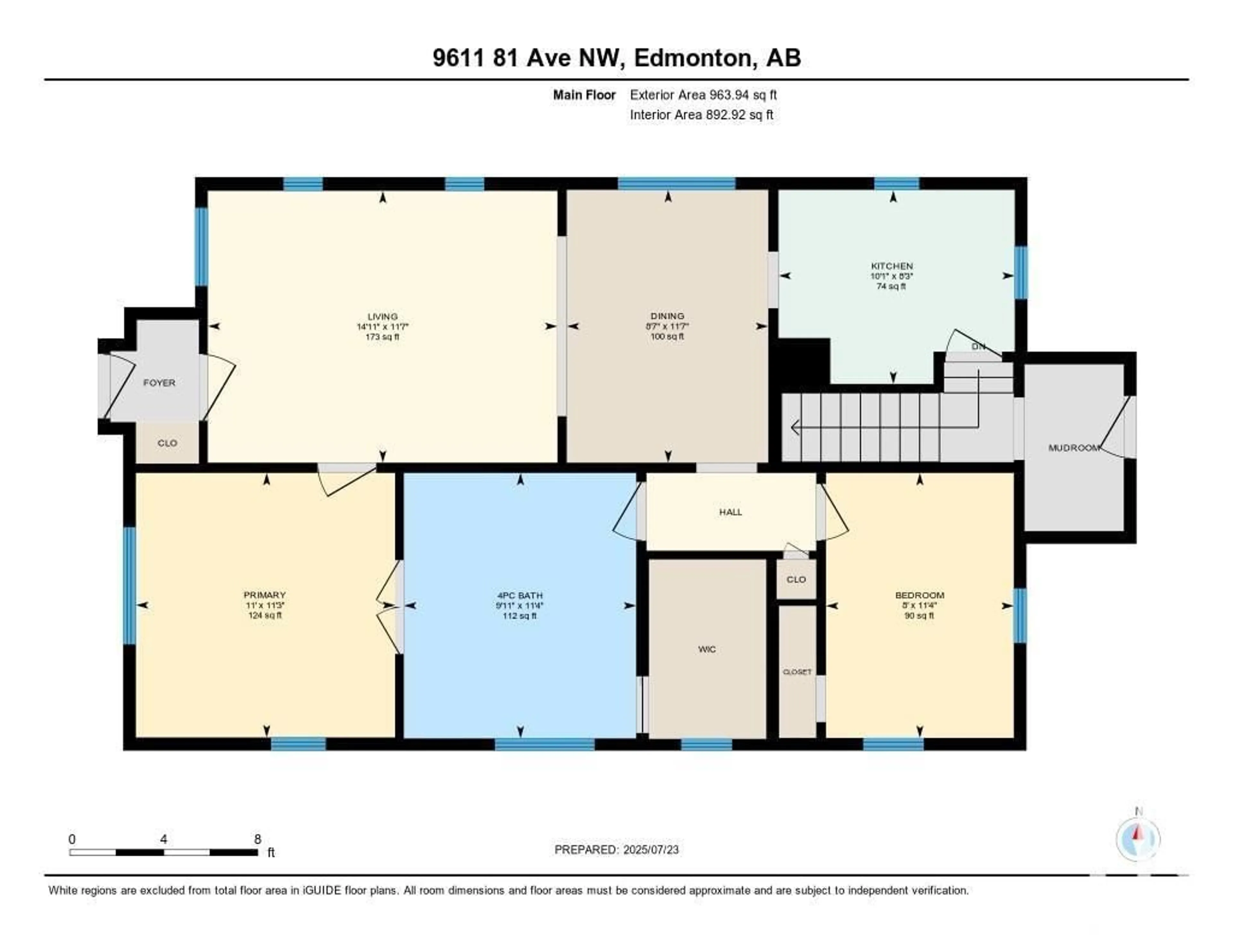 Floor plan for 9611 81 AV, Edmonton Alberta T6C0X6