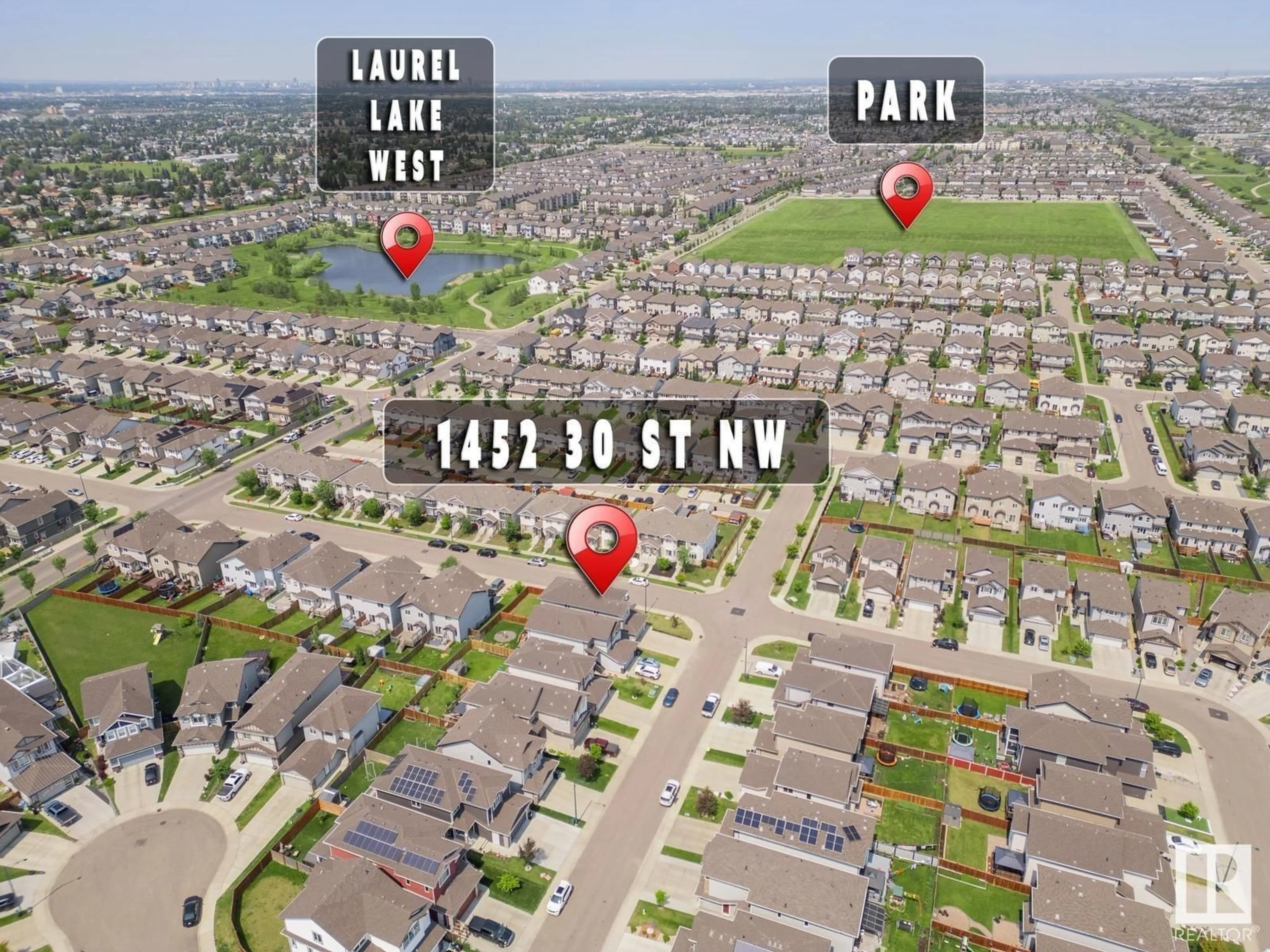 A pic from outside/outdoor area/front of a property/back of a property/a pic from drone, street for NW - 1452 30 ST, Edmonton Alberta T6T0Z5