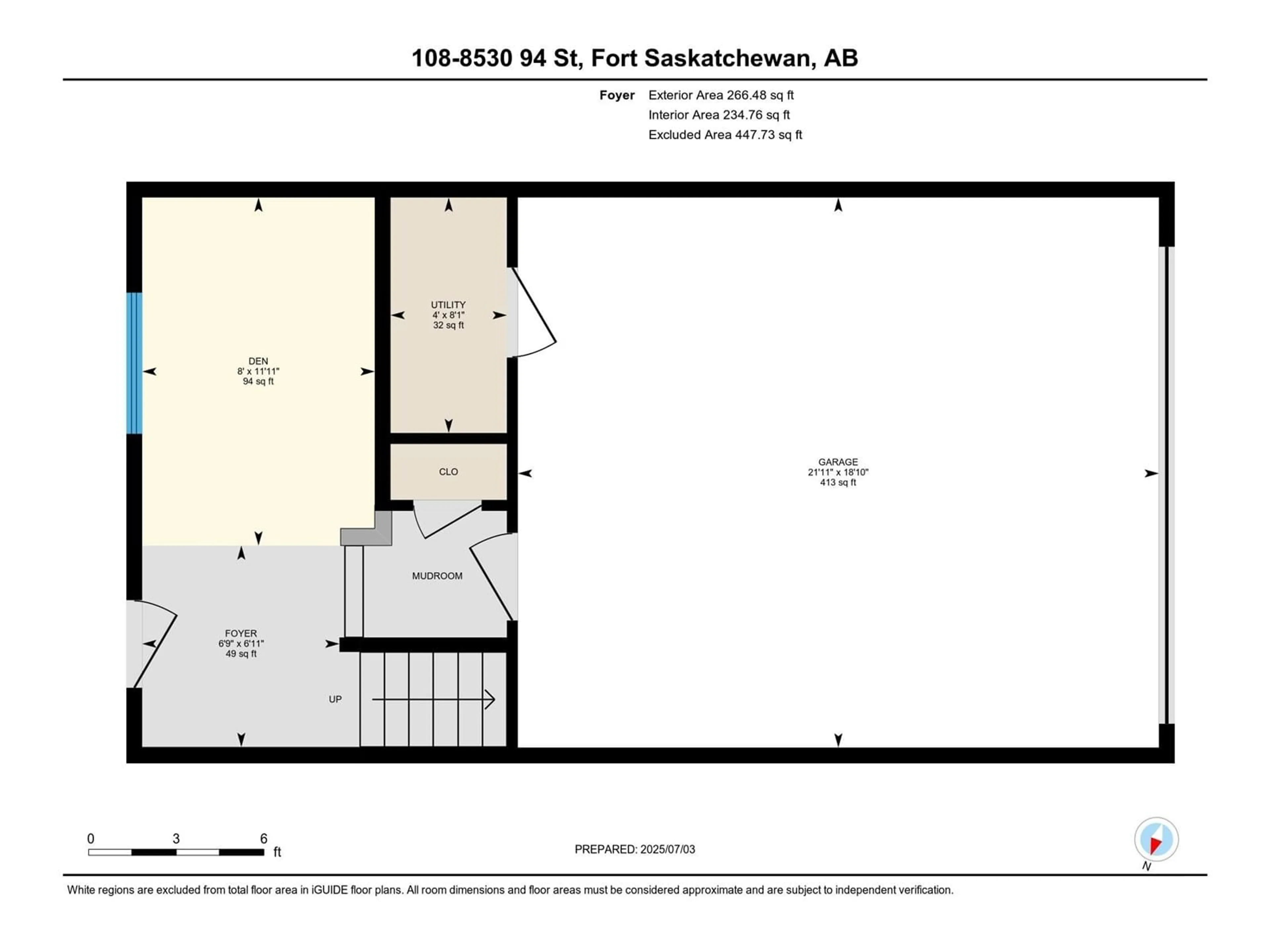Floor plan for #108 - 8530 94 ST, Fort Saskatchewan Alberta T8L0V8