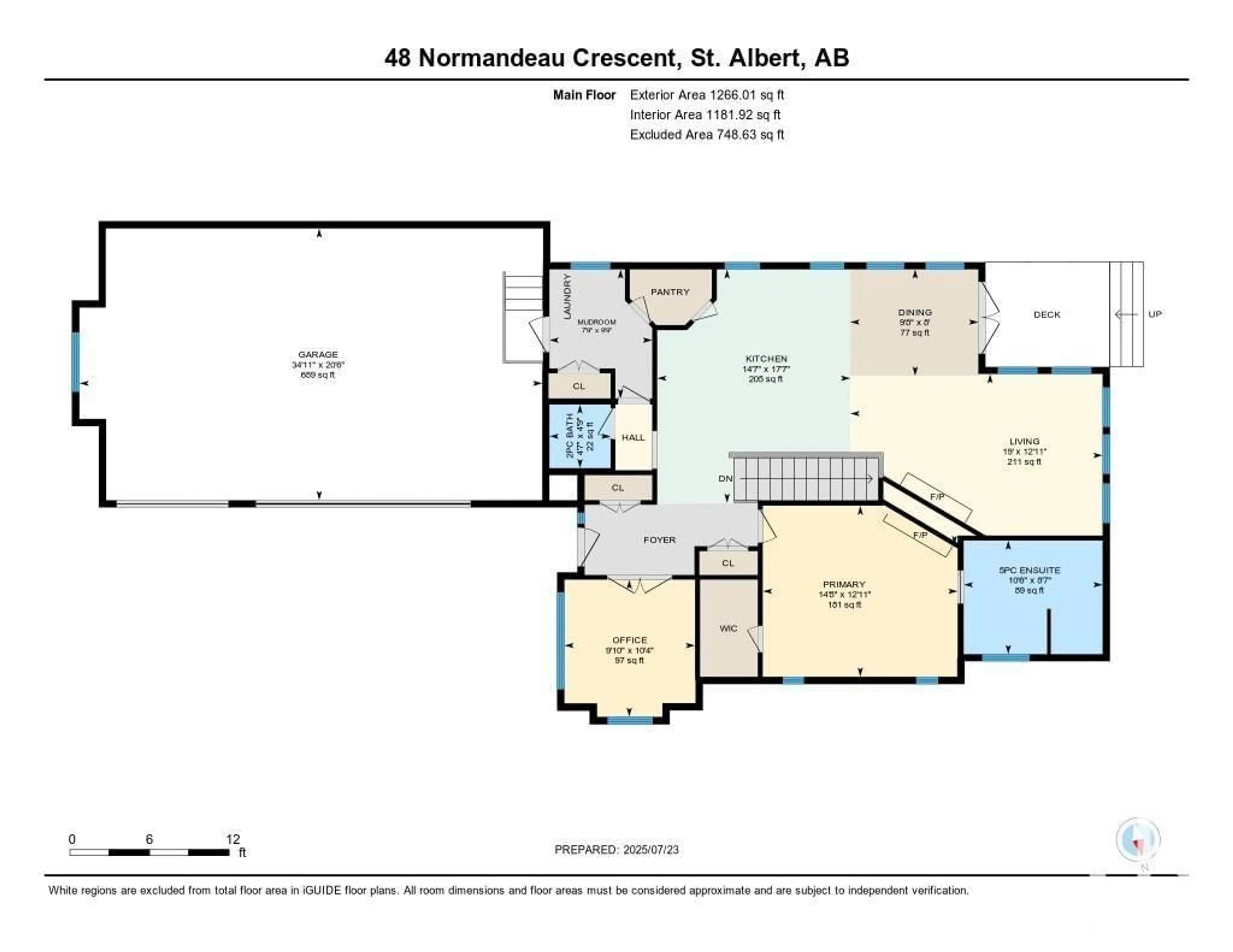 Floor plan for 48 NORMANDEAU CR, St. Albert Alberta T8N3C7
