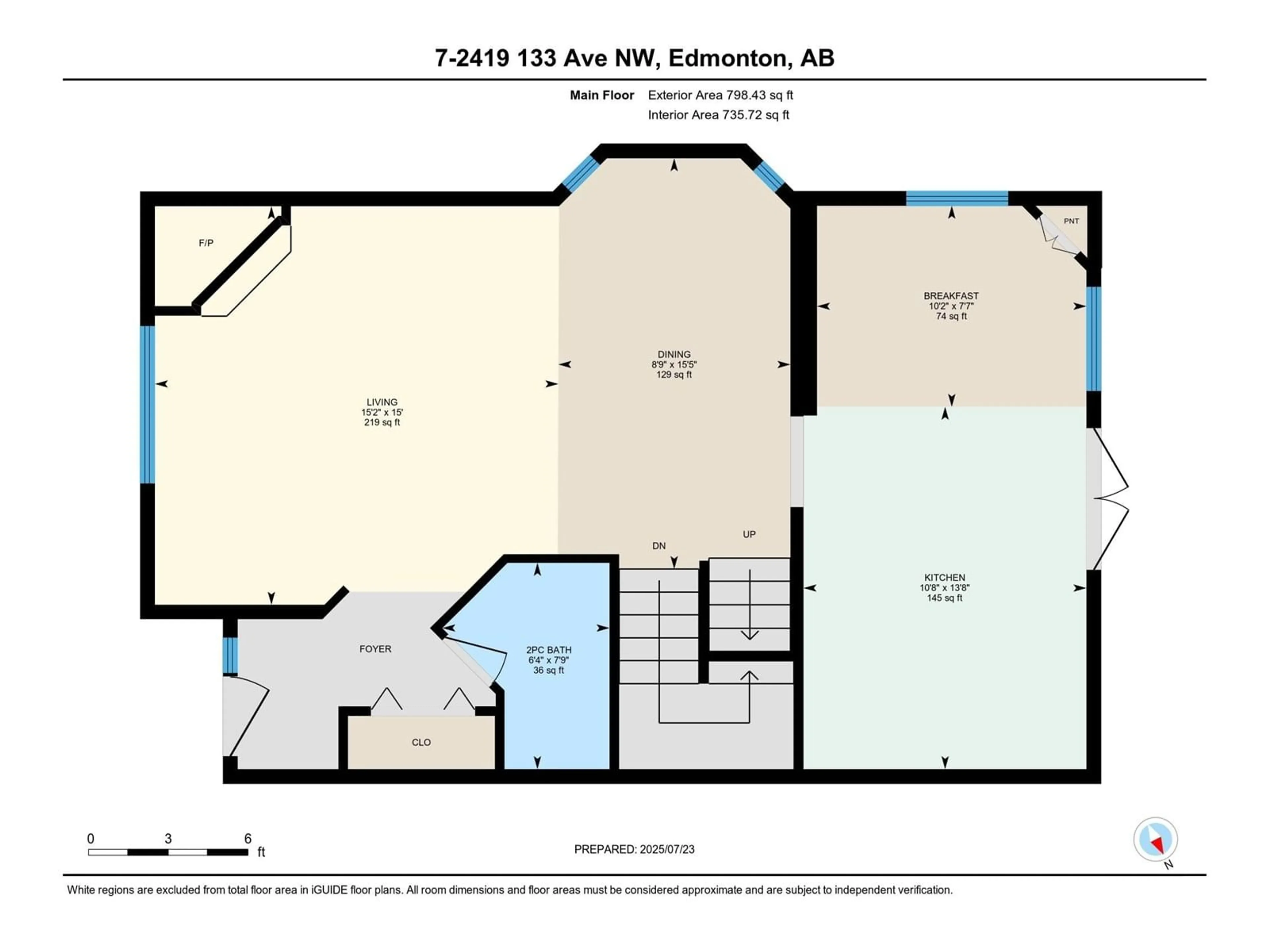 Floor plan for #7 - 2419 133 AV, Edmonton Alberta T5A5A5