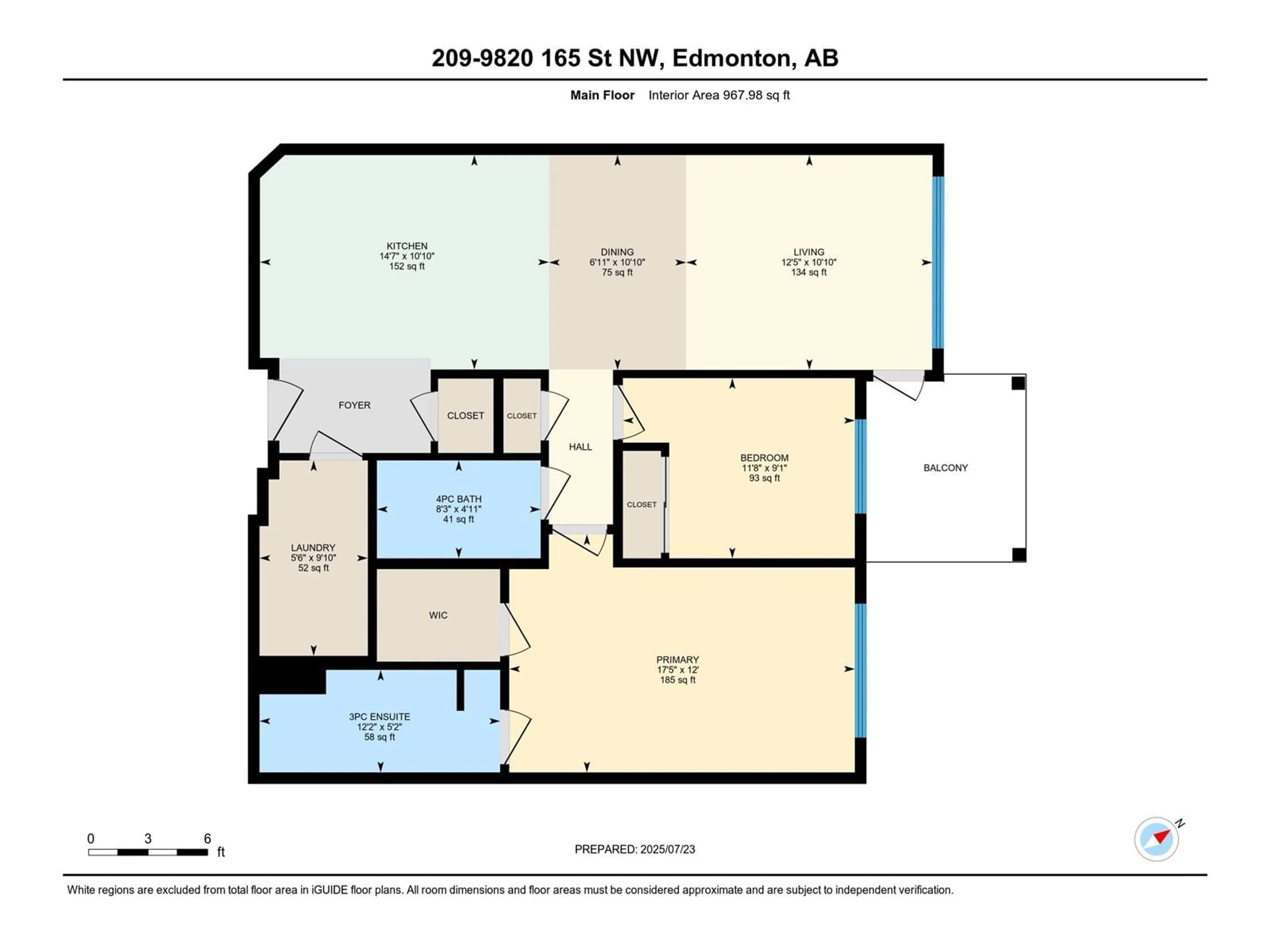 Floor plan for #209 - 9820 165 ST, Edmonton Alberta T5P0N3