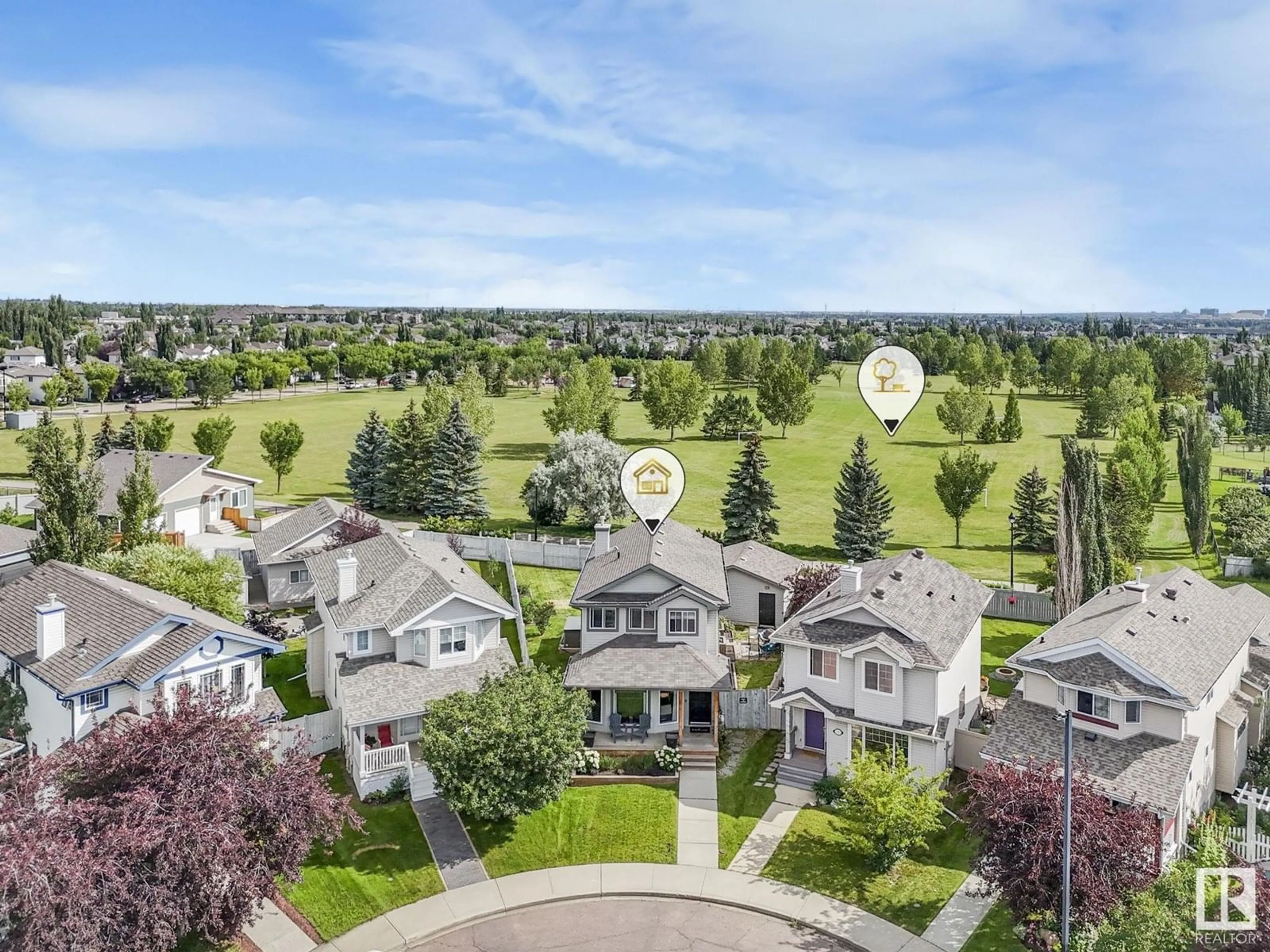 A pic from outside/outdoor area/front of a property/back of a property/a pic from drone, mountain view for 1330 GEORGE CL, Edmonton Alberta T5T6S2