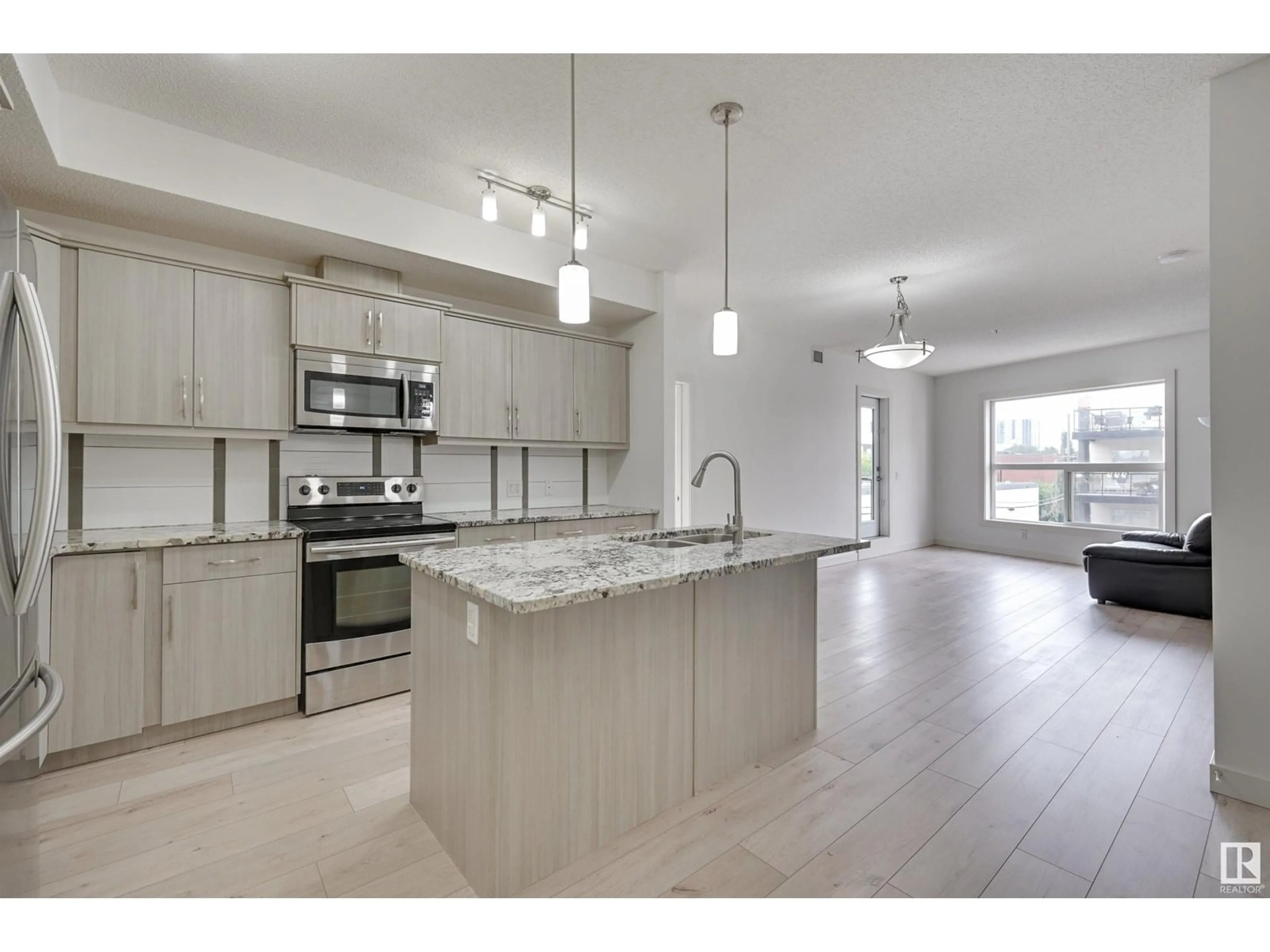 Open concept kitchen, unknown for #321 - 10523 123 ST, Edmonton Alberta T5N1N9