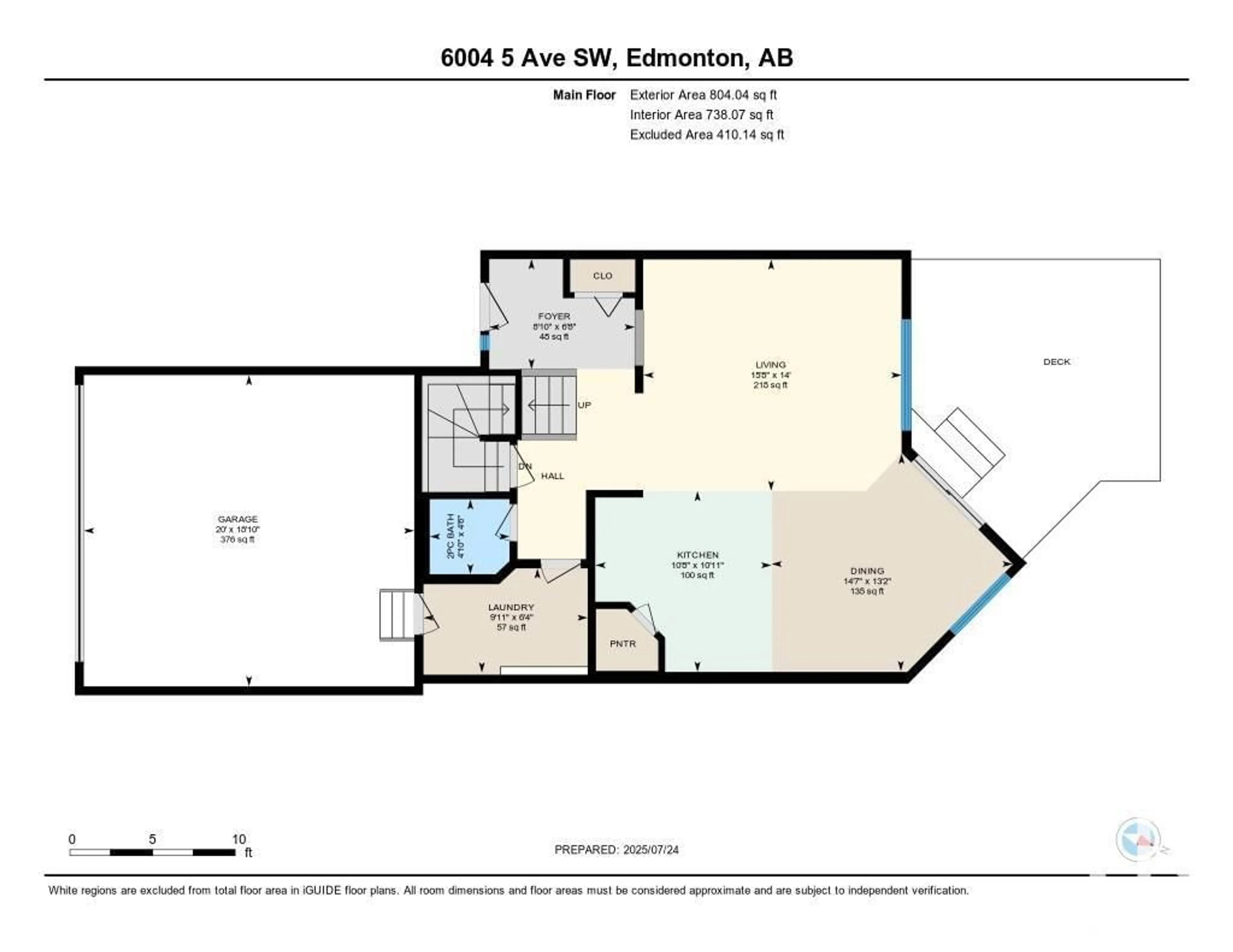 Floor plan for SW - 6004 5 AV, Edmonton Alberta T6X0E9
