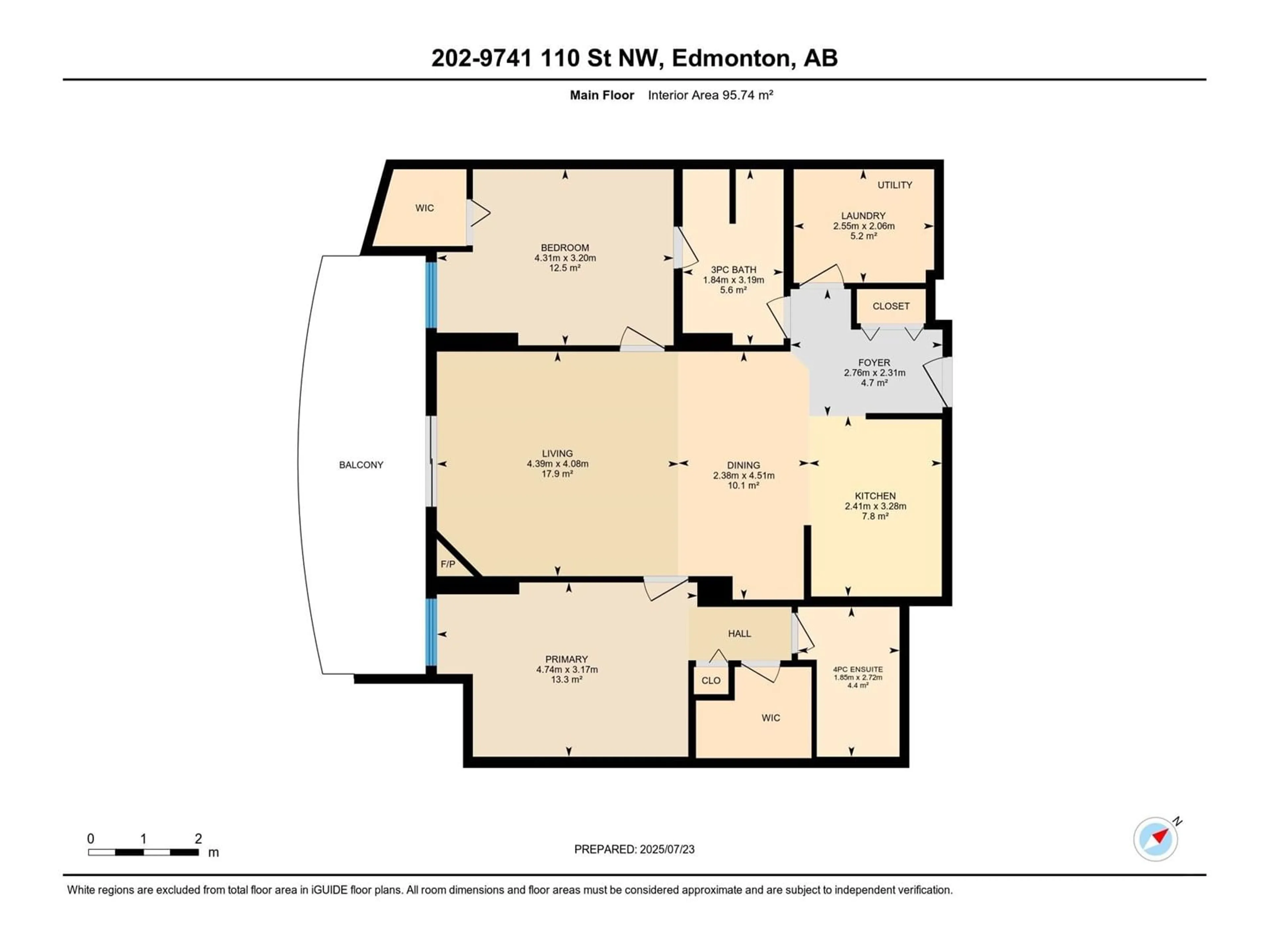 Floor plan for 202 - 9741 110 ST, Edmonton Alberta T5K2V8