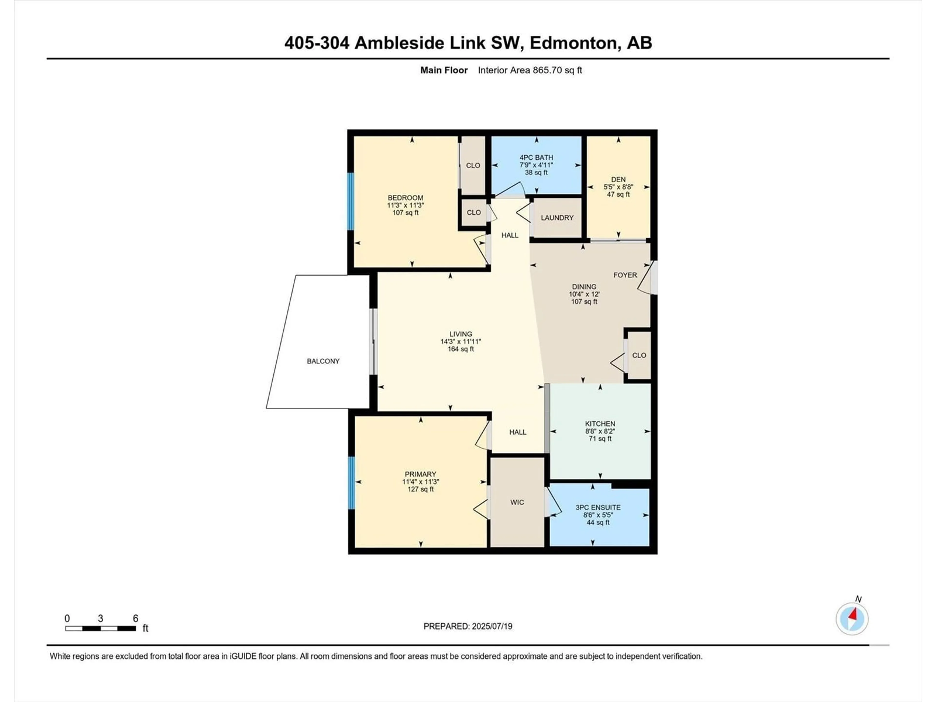 Floor plan for #405 - 304 AMBLESIDE LI, Edmonton Alberta T6W0V2