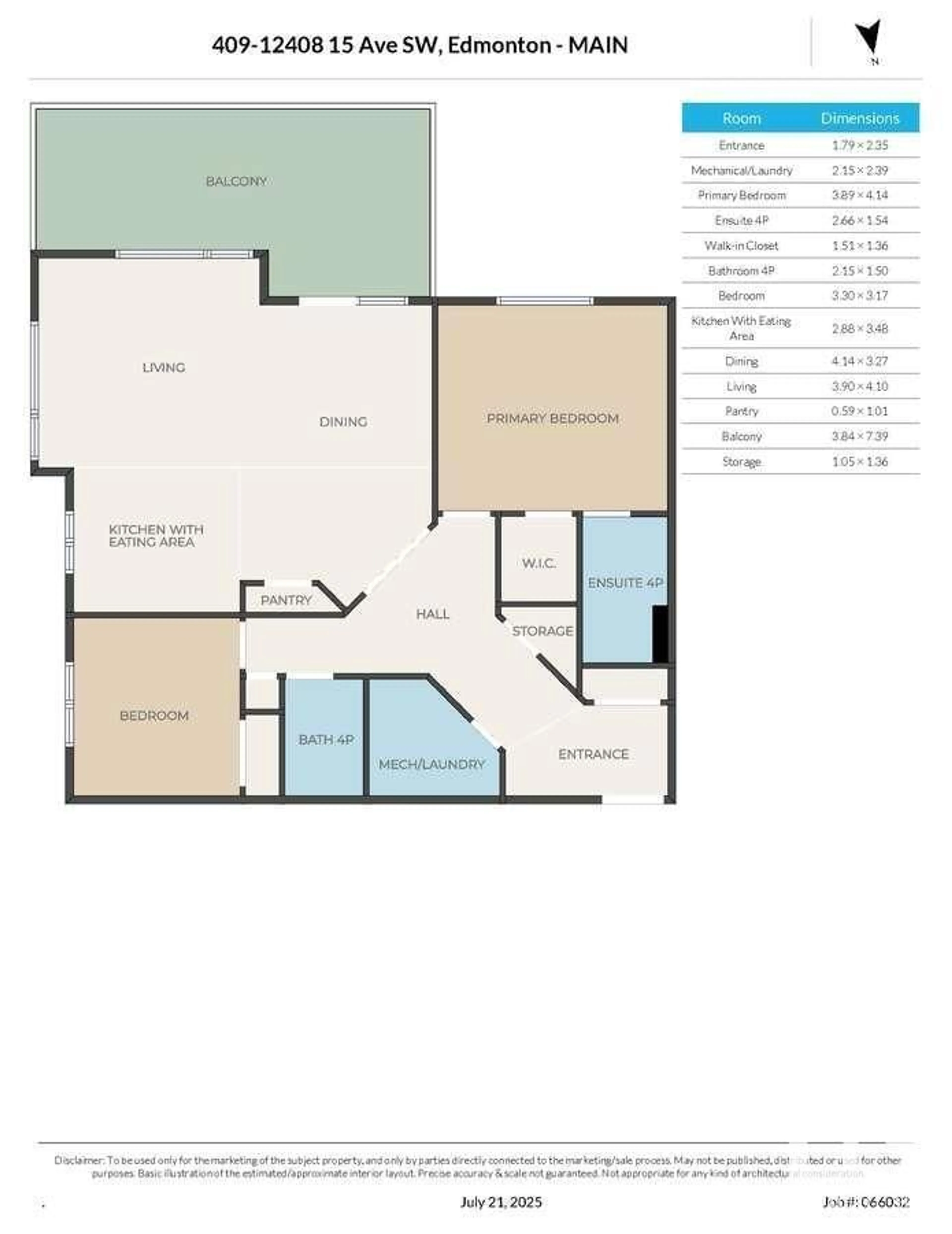Floor plan for #409 - 12408 15 AV, Edmonton Alberta T6W1X2