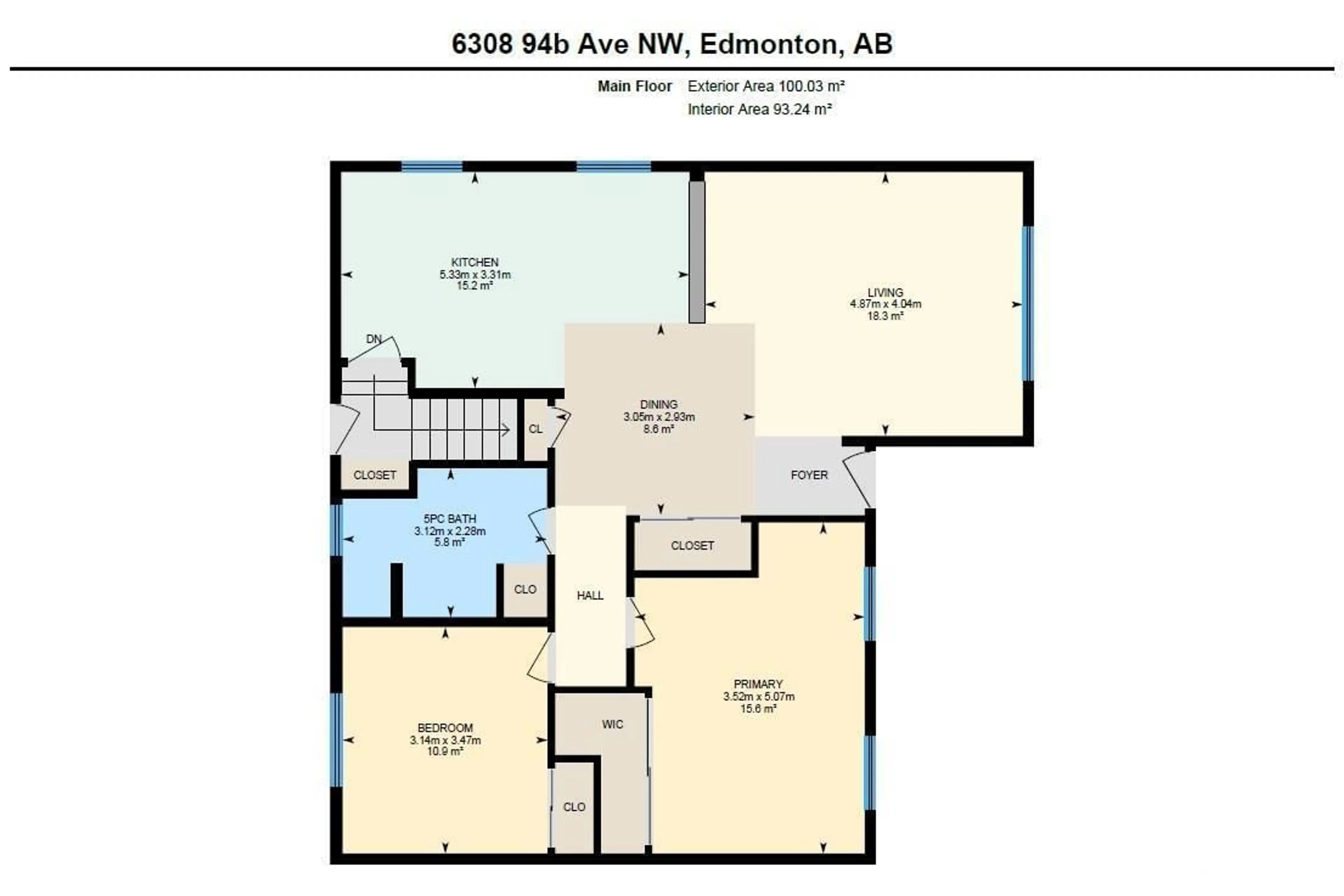 Floor plan for NW - 6308 94B AV, Edmonton Alberta T6B0Z6