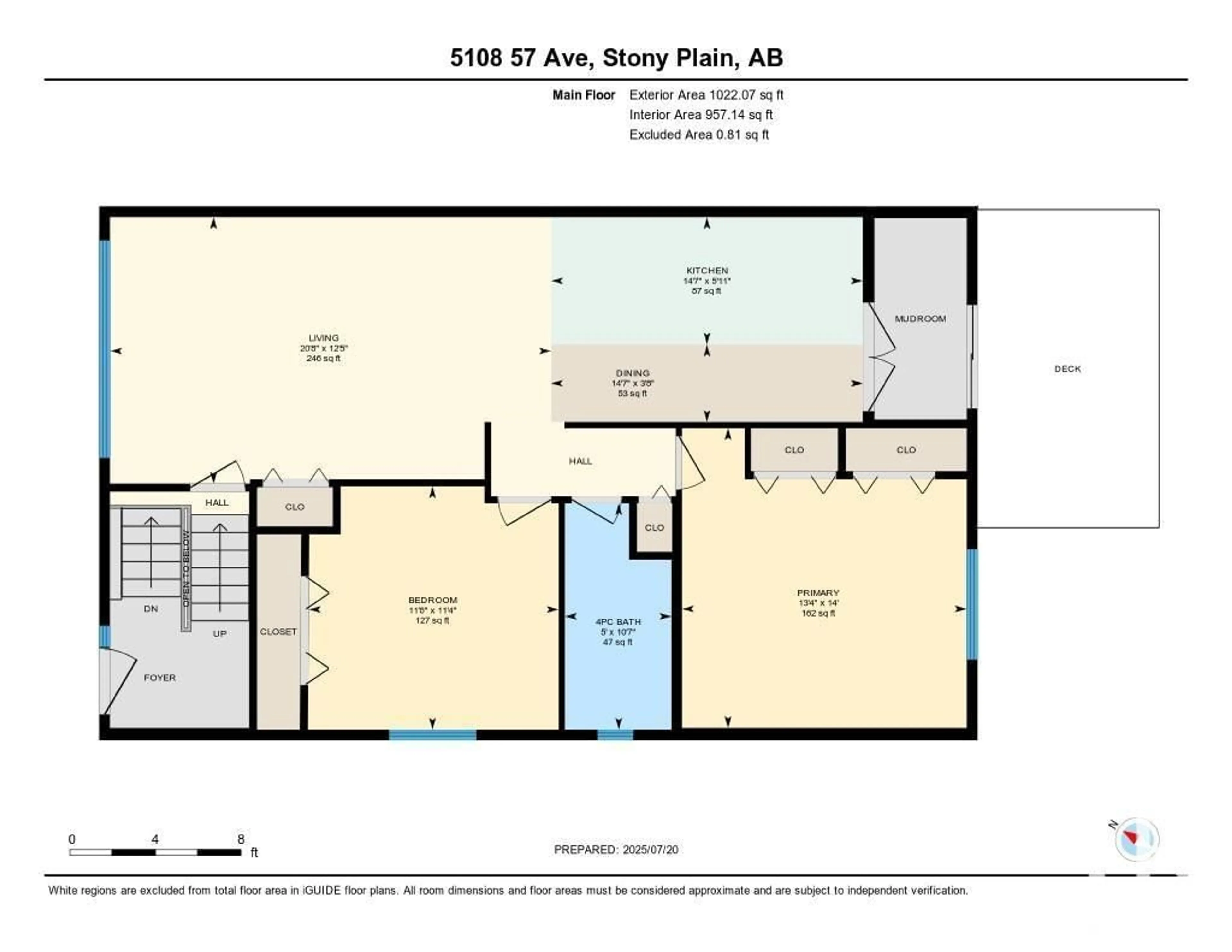 Floor plan for 5108 57 AV, Stony Plain Alberta T7Z1A5