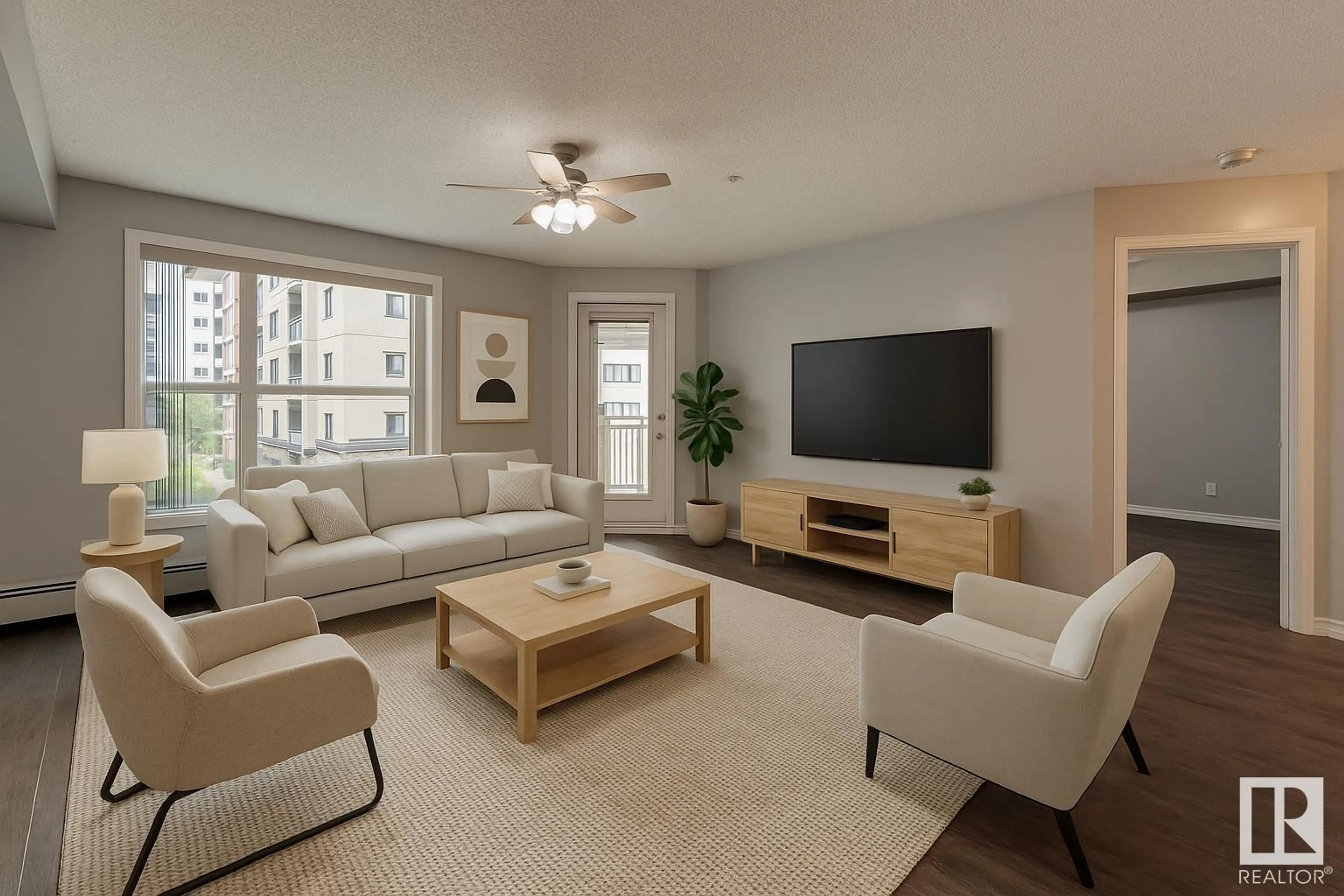 Living room with furniture, unknown for 300 10311 111 ST NW, Edmonton Alberta T5K2Y8
