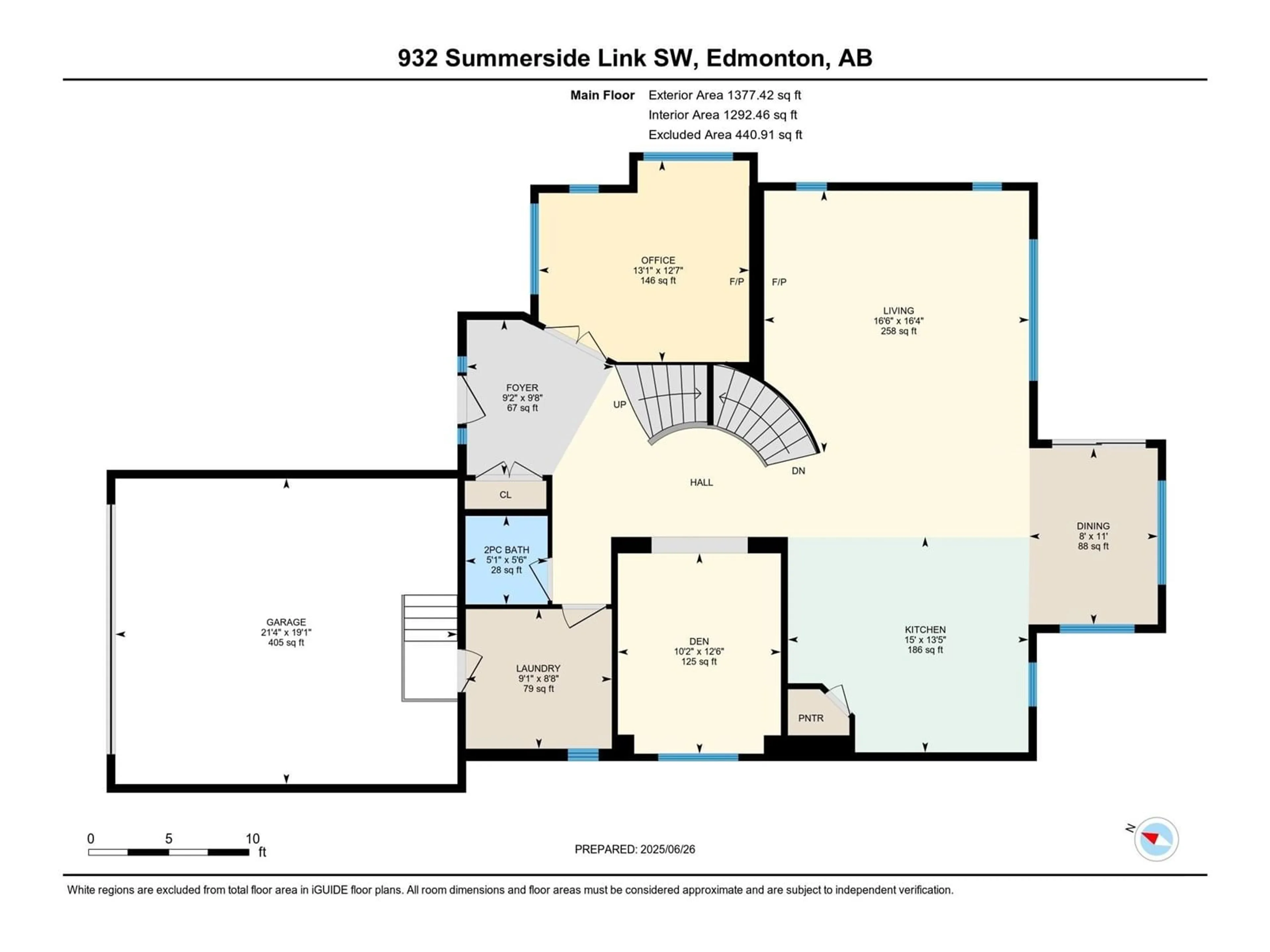 Floor plan for SW SW - 932 SUMMERSIDE LI, Edmonton Alberta T6X1B2
