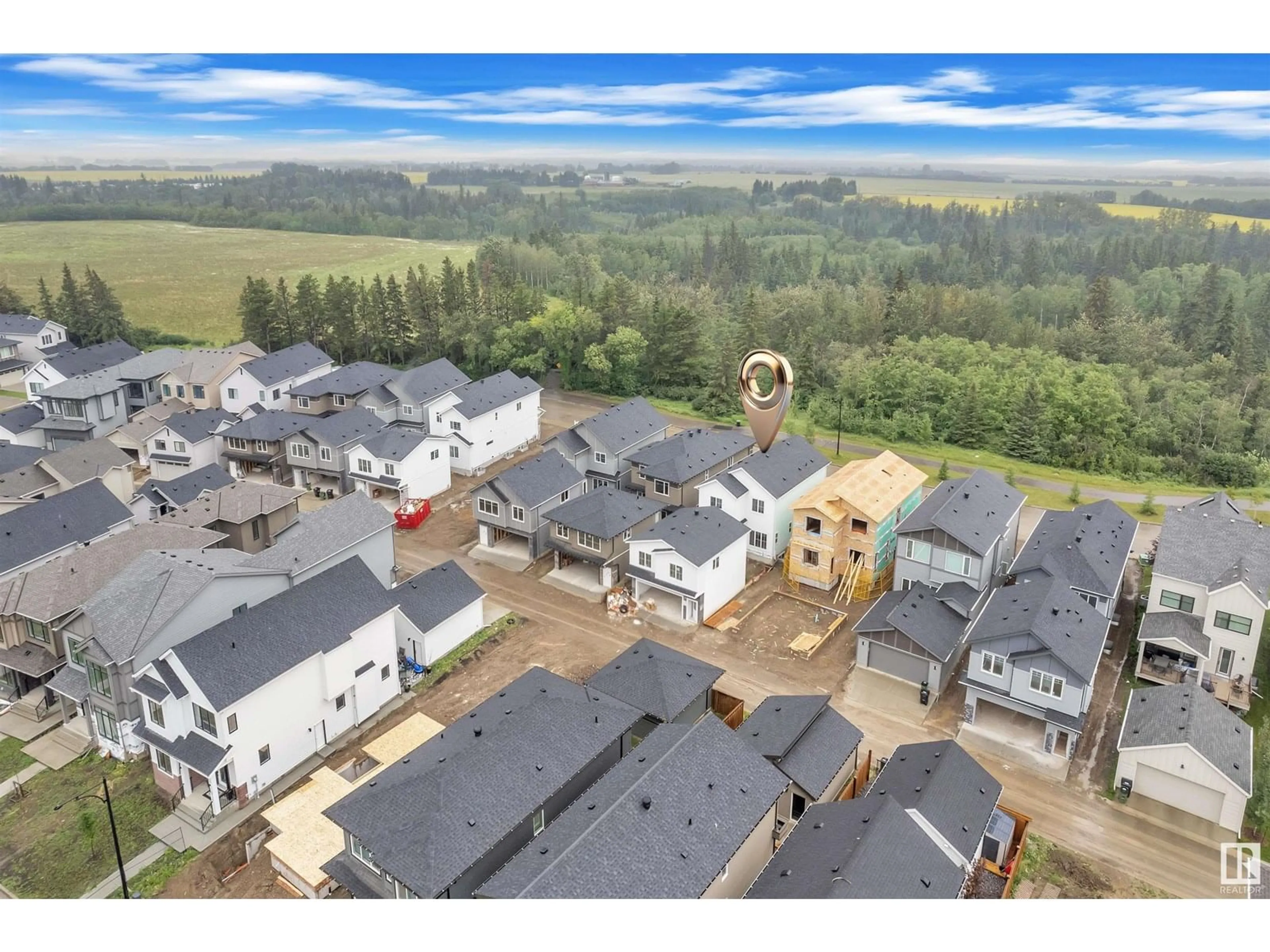 A pic from outside/outdoor area/front of a property/back of a property/a pic from drone, mountain view for 6113 CRAWFORD DR, Edmonton Alberta T6W4L7