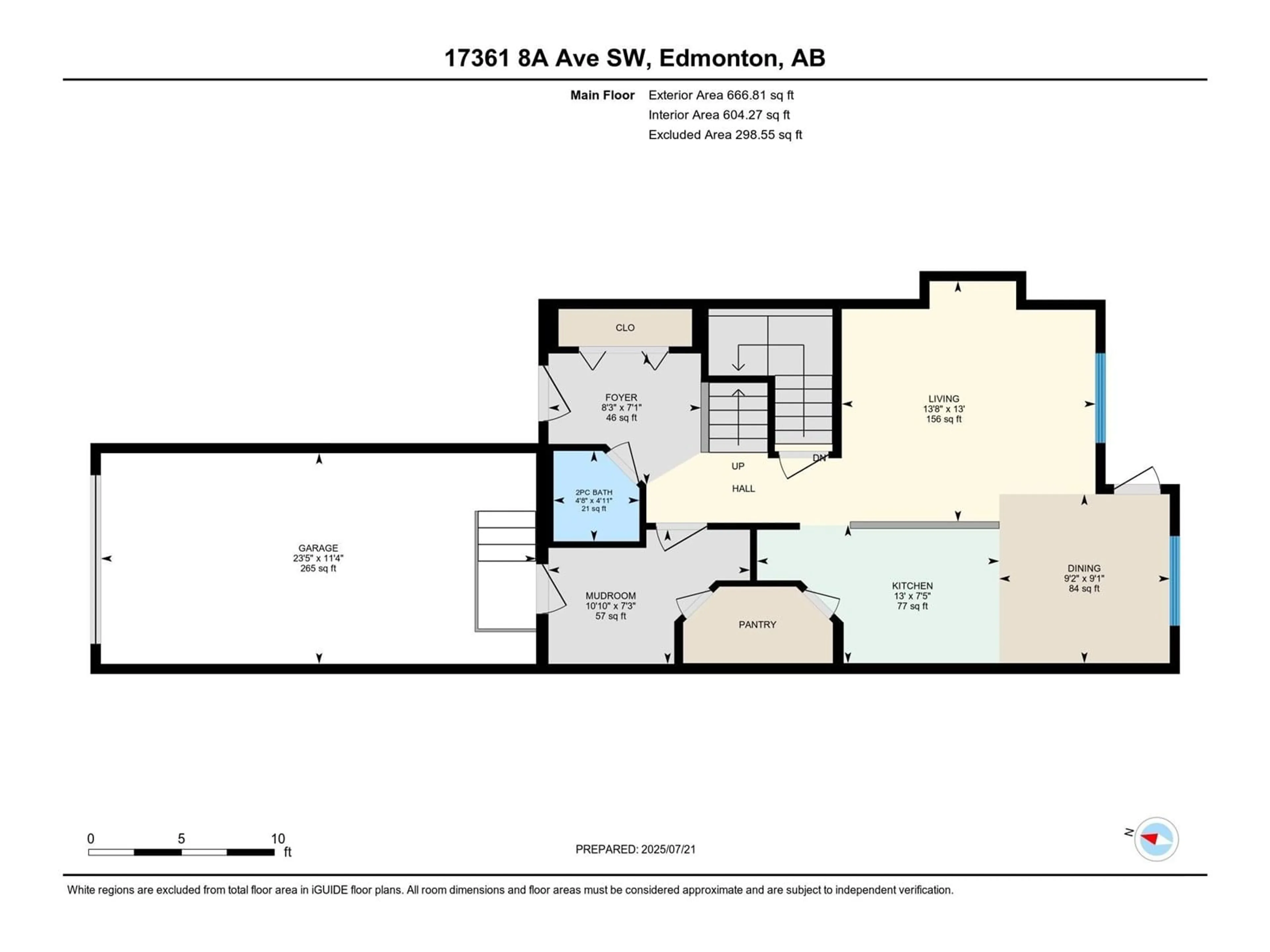 Floor plan for 17361 8A AV SW, Edmonton Alberta T6W0M8