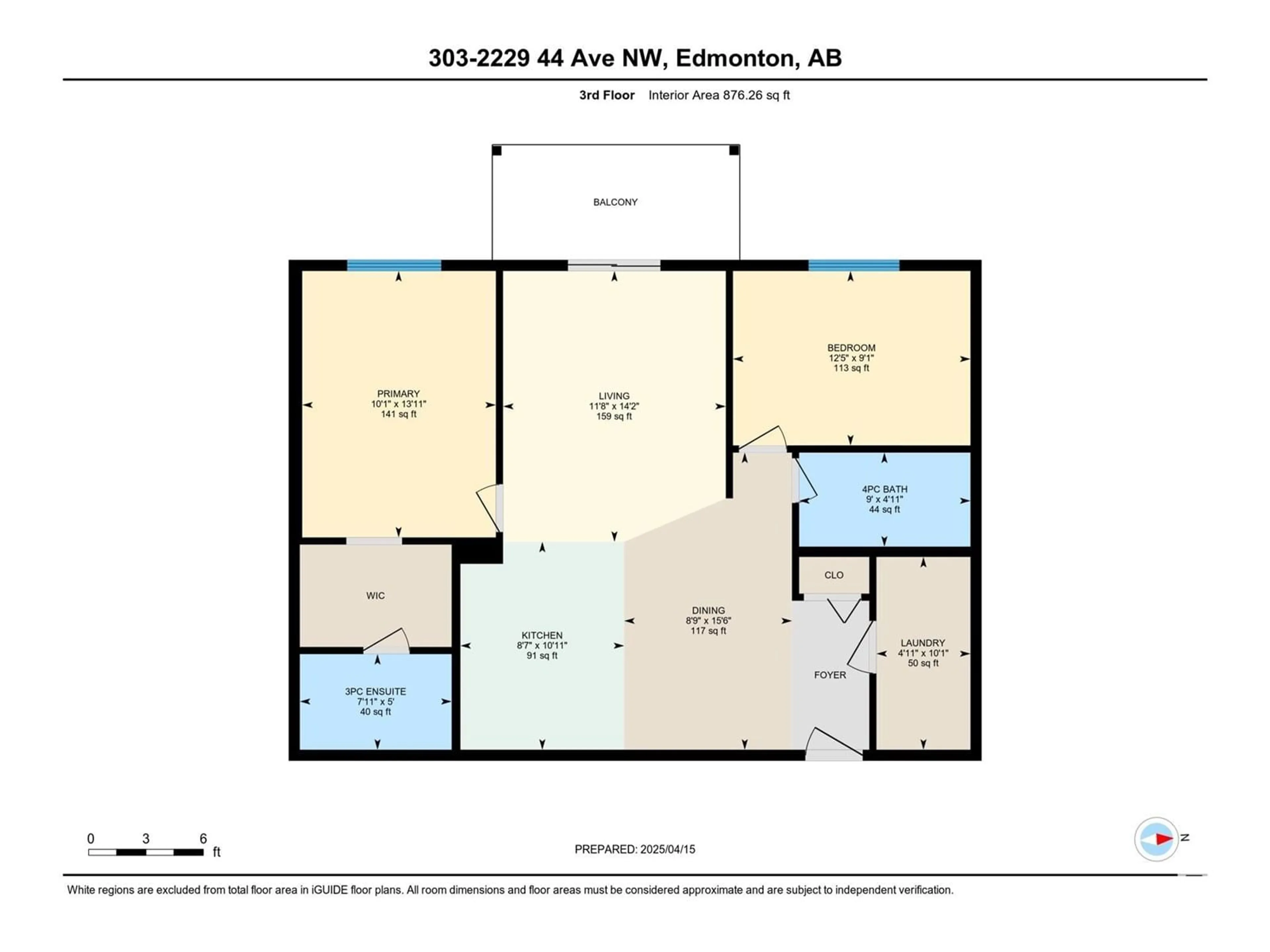 Floor plan for #303 - 2229 44 AV NW, Edmonton Alberta T5T0W6