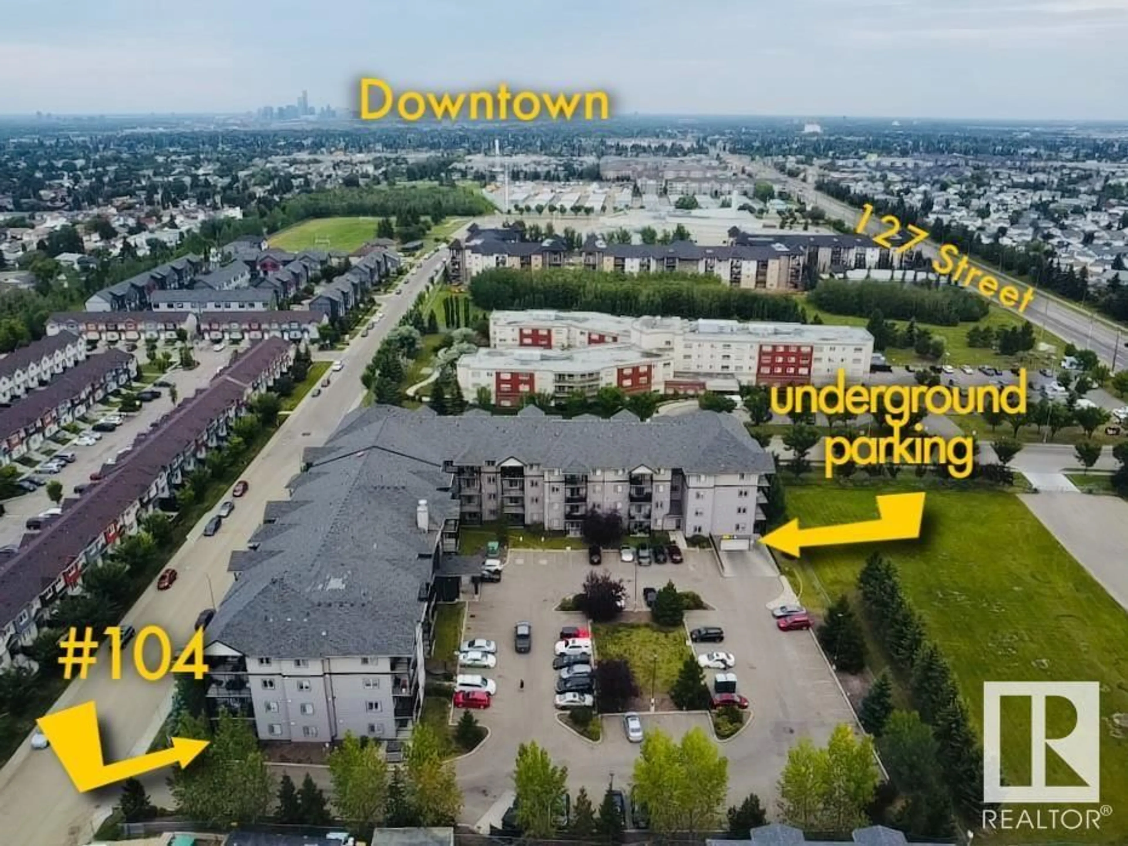 A pic from outside/outdoor area/front of a property/back of a property/a pic from drone, unknown for #104 - 14808 125 ST, Edmonton Alberta T5X0G1