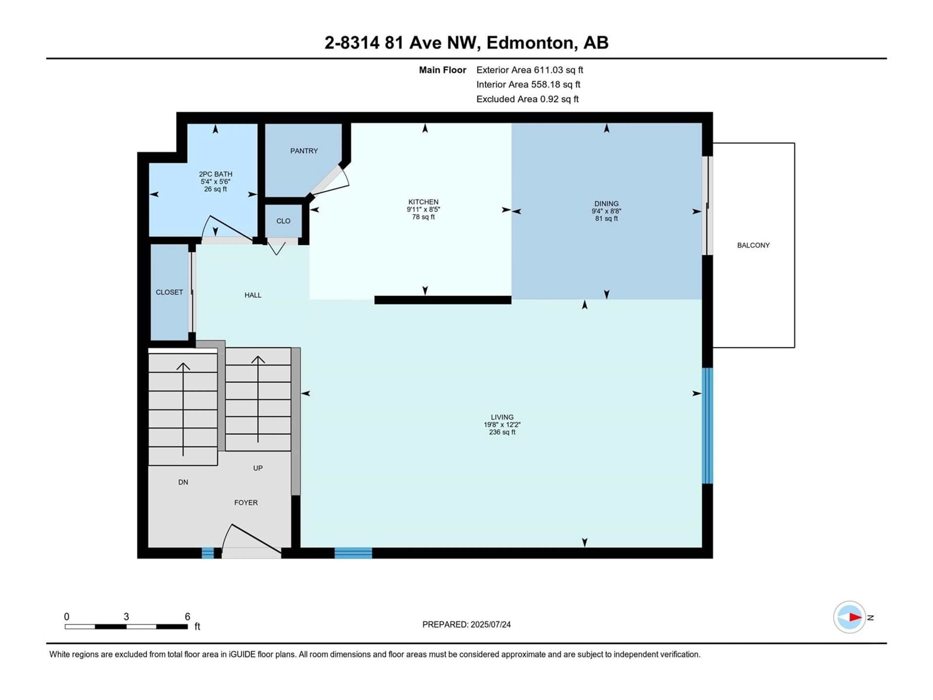 Floor plan for #2 - 8314 81 AV, Edmonton Alberta T6C0W2