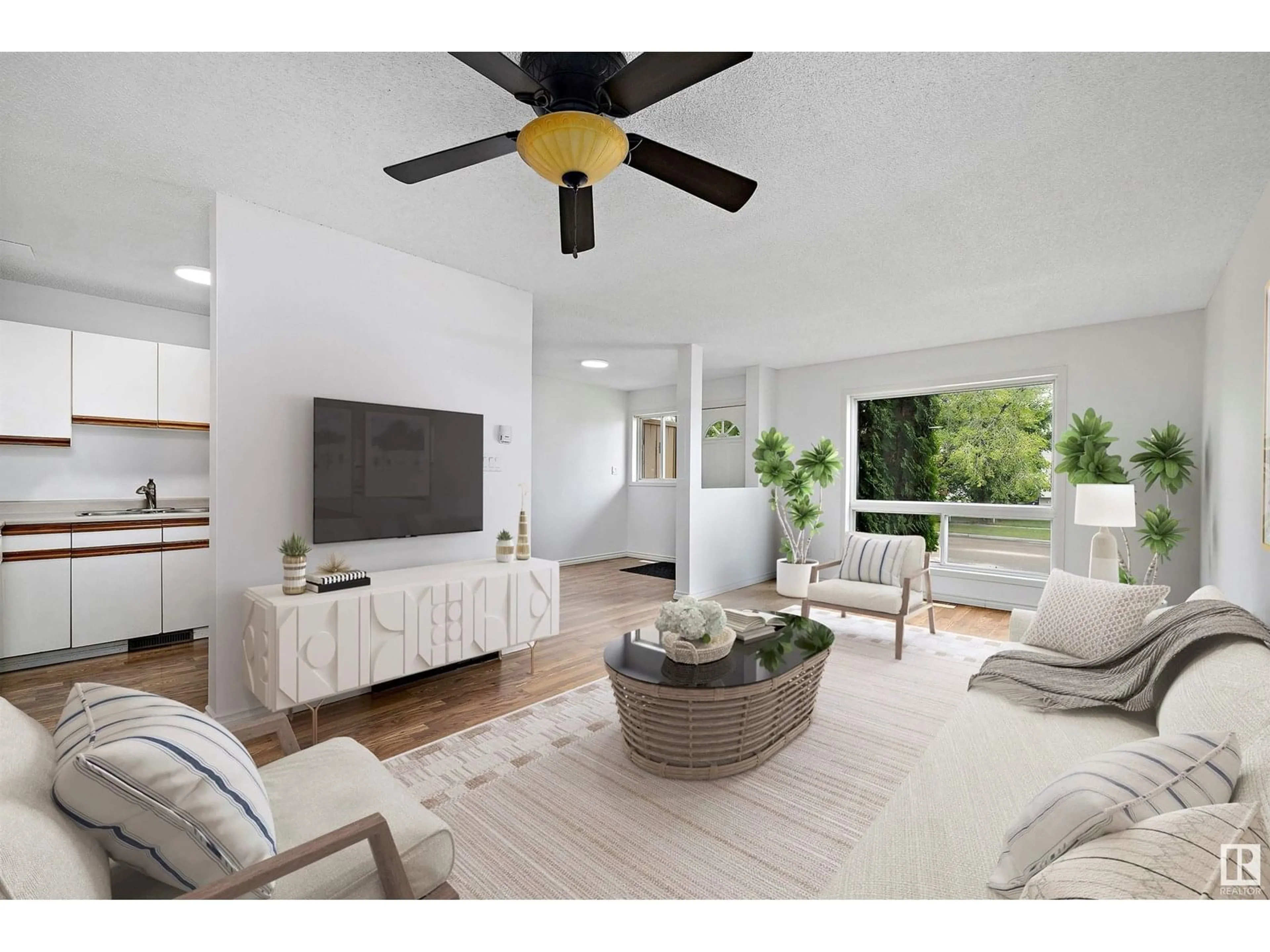 Living room with furniture, unknown for 4719 49 AV, Calmar Alberta T0C0V0