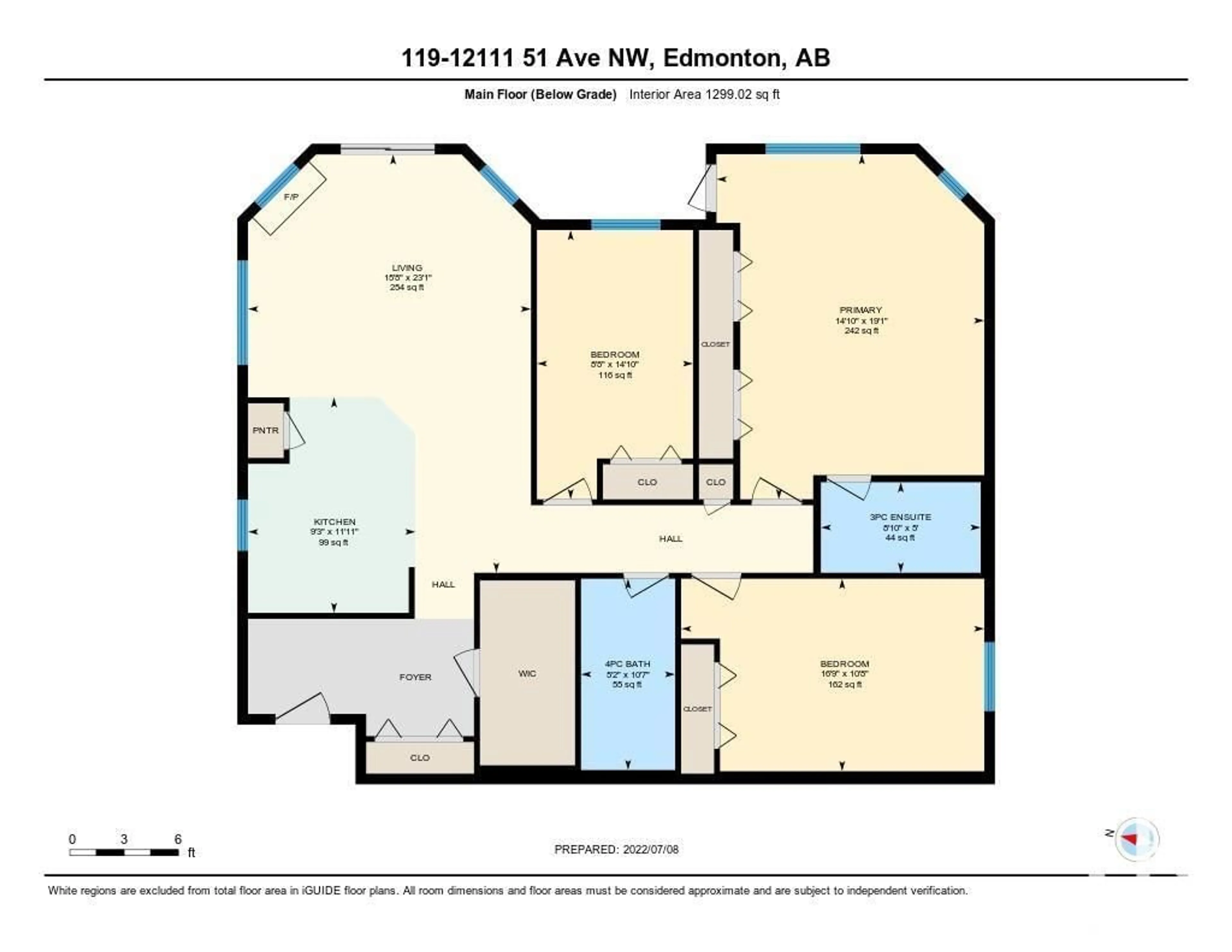 Floor plan for 12111 - 119 51 AV, Edmonton Alberta T6H6A3