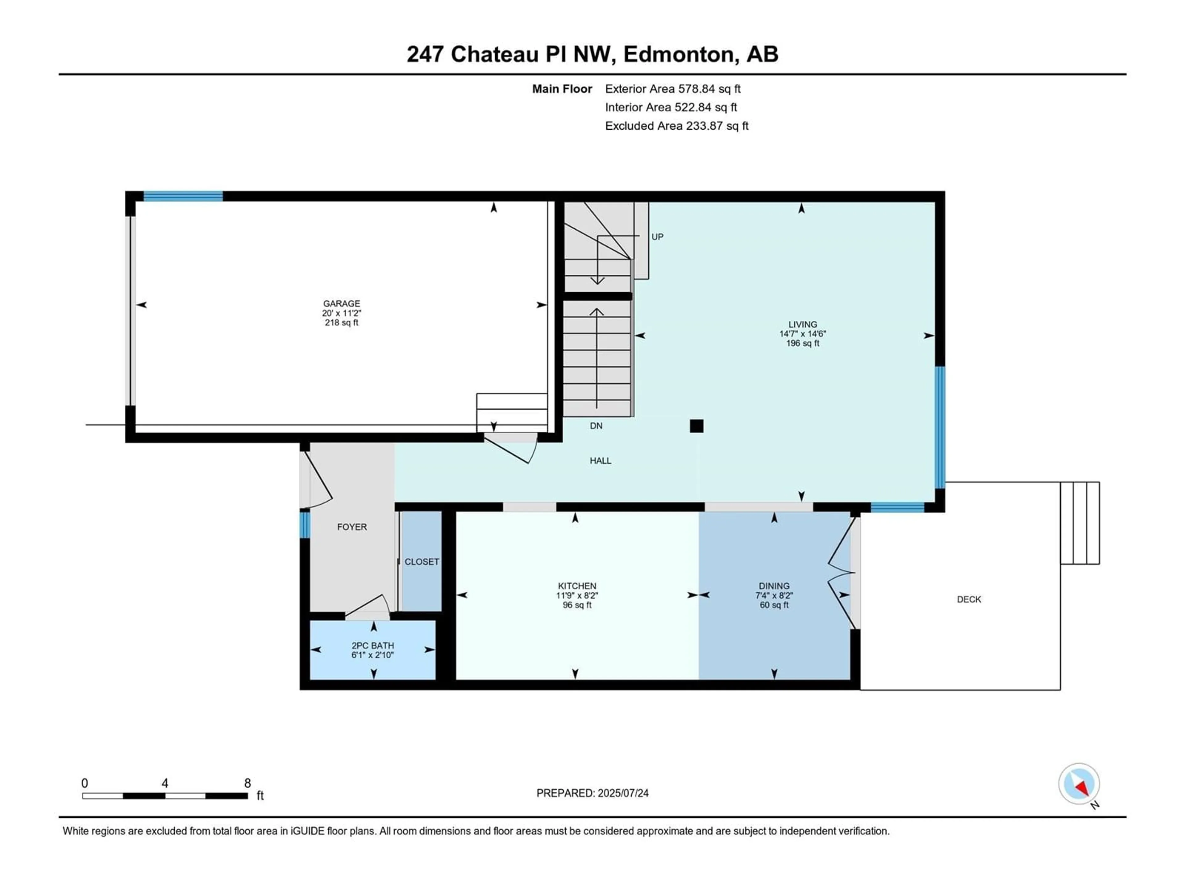 Floor plan for 247 CHATEAU PL, Edmonton Alberta T5T1V3