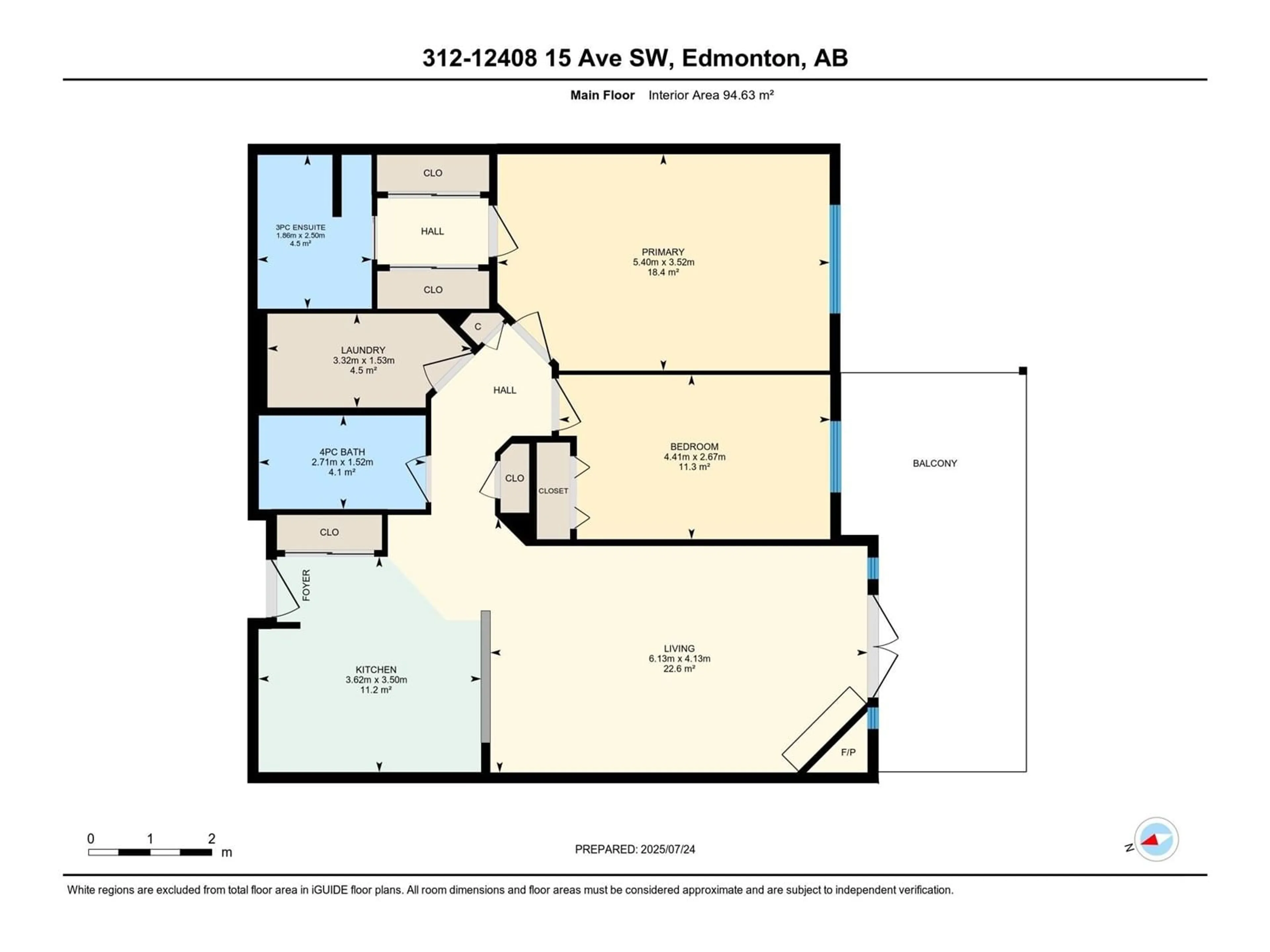Floor plan for #312 - 12408 15 AV, Edmonton Alberta T6W1X2