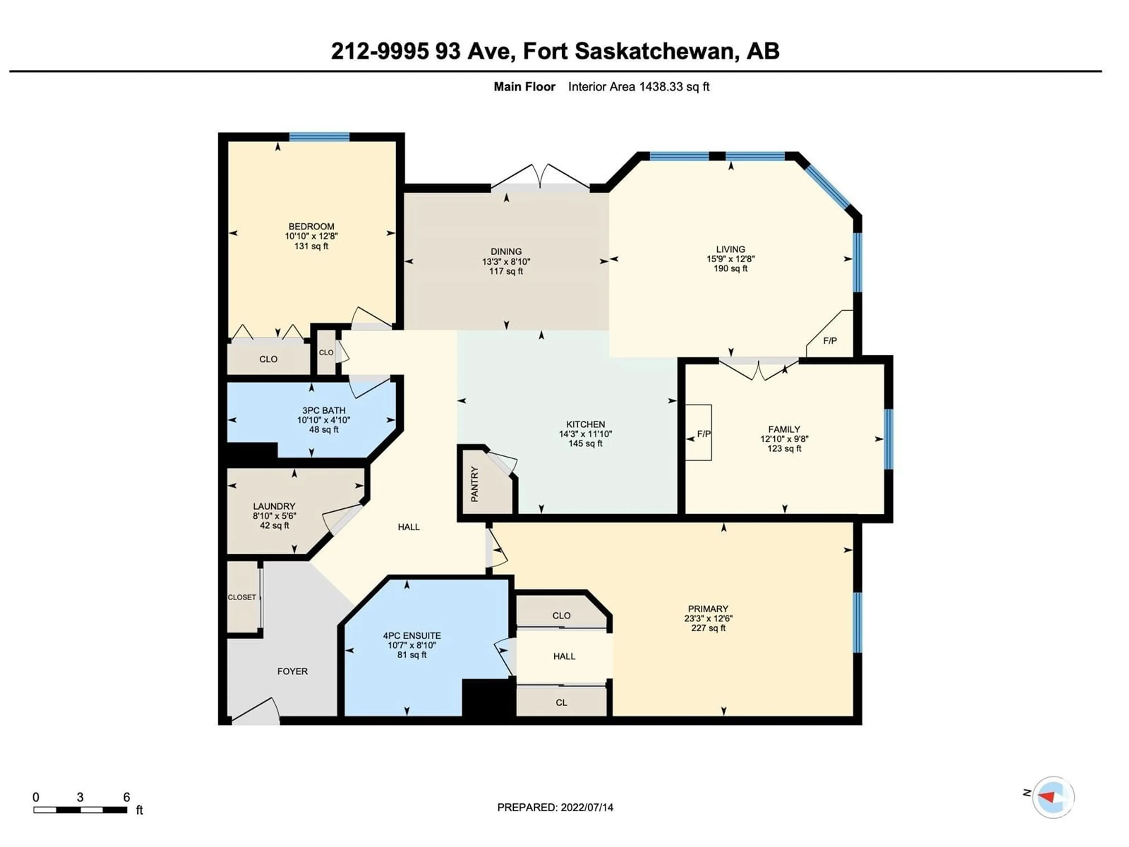 Floor plan for #212 - 9995 93 AV, Fort Saskatchewan Alberta T8L1N5