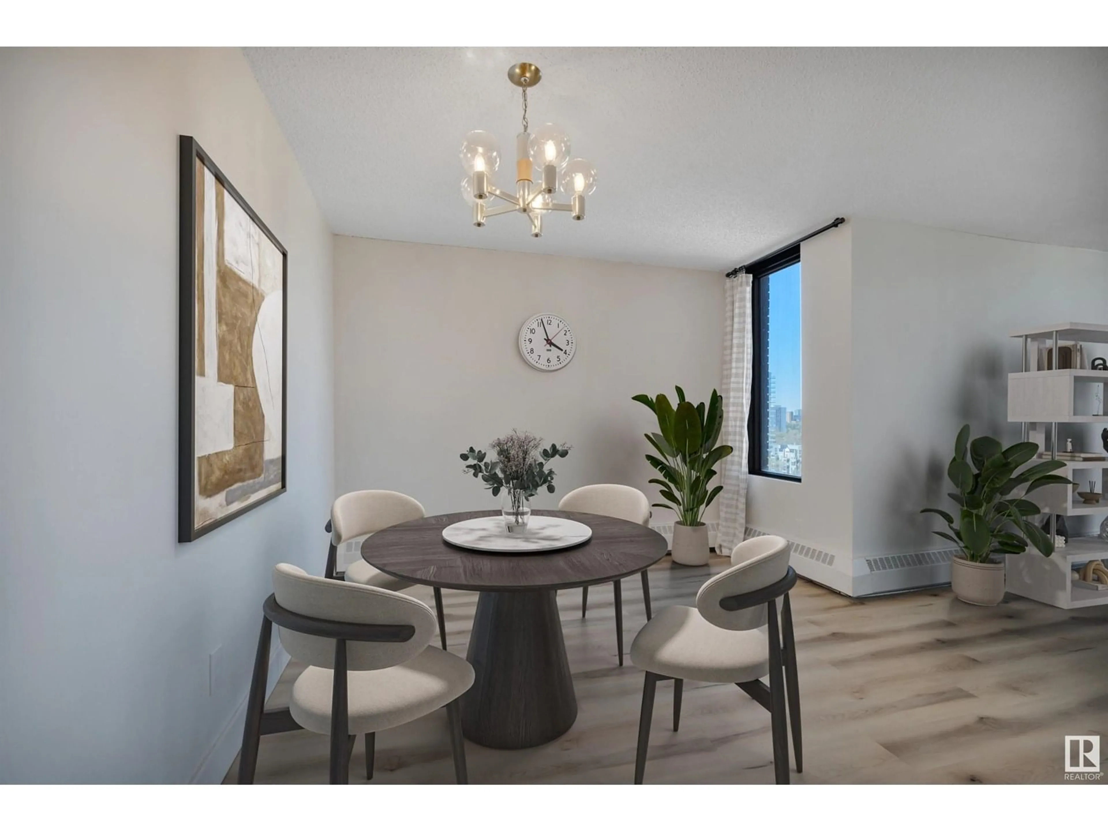 Dining room, wood/laminate floor for 10145 - 1210 109 ST, Edmonton Alberta T5J3M5