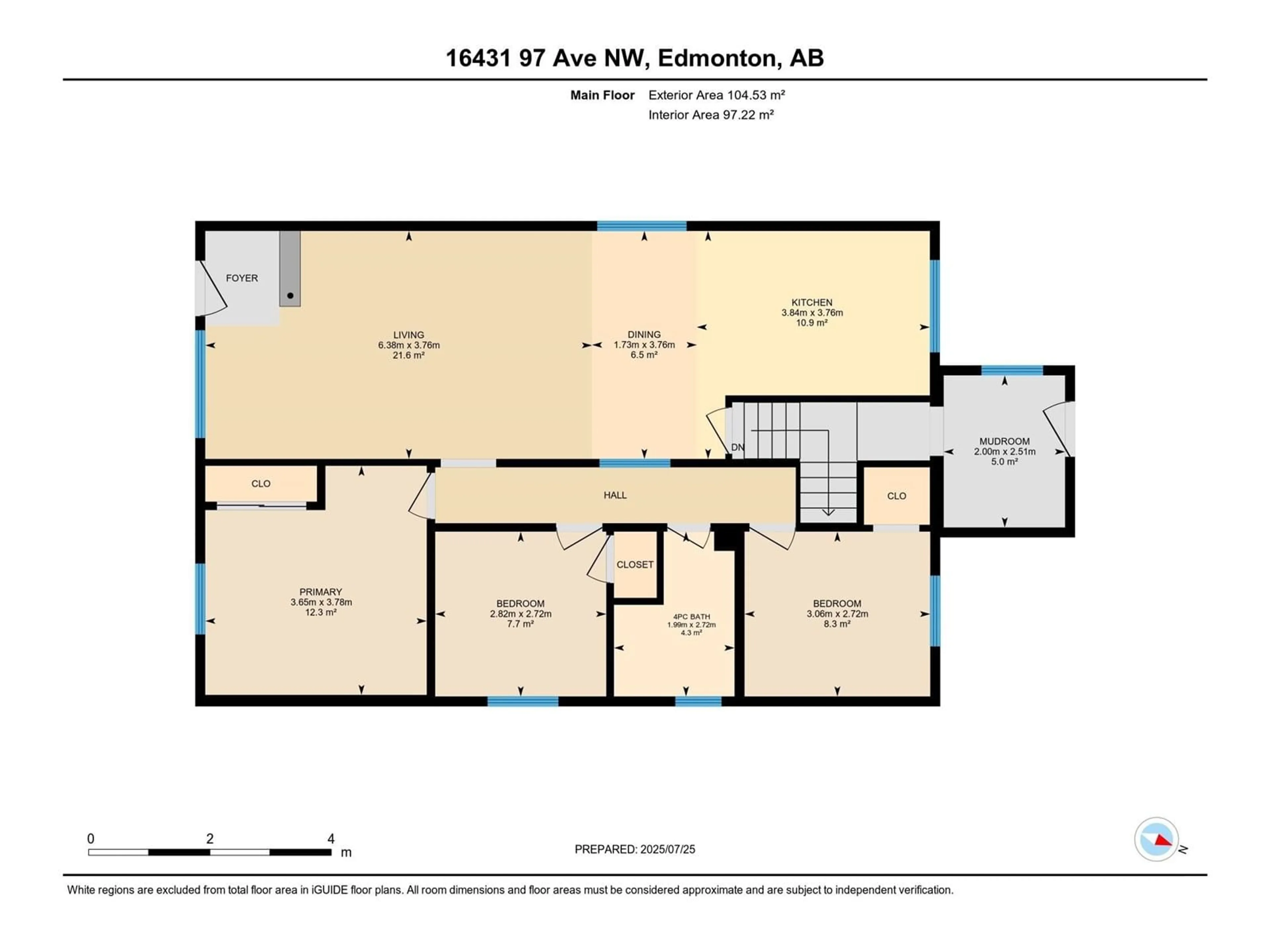 Floor plan for 16431 97 AV, Edmonton Alberta T5P0E7