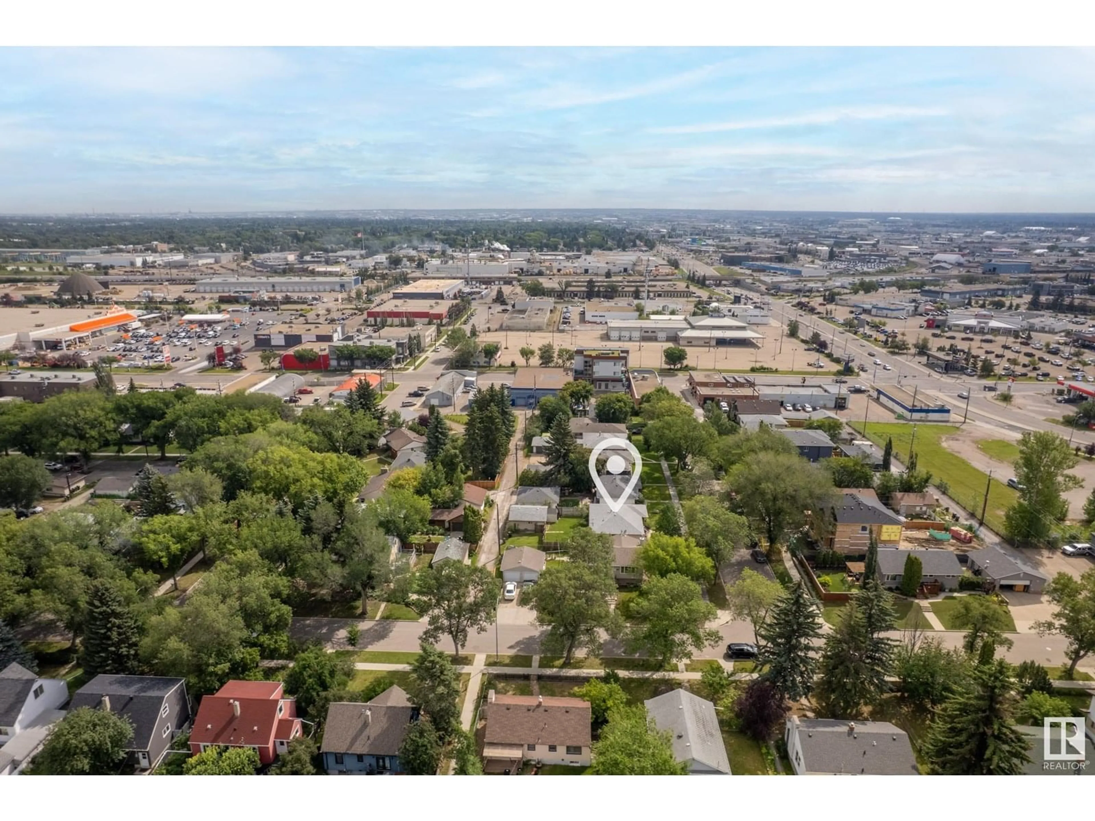 A pic from outside/outdoor area/front of a property/back of a property/a pic from drone, city buildings view from balcony for 10444 64 AV, Edmonton Alberta T6H1S7